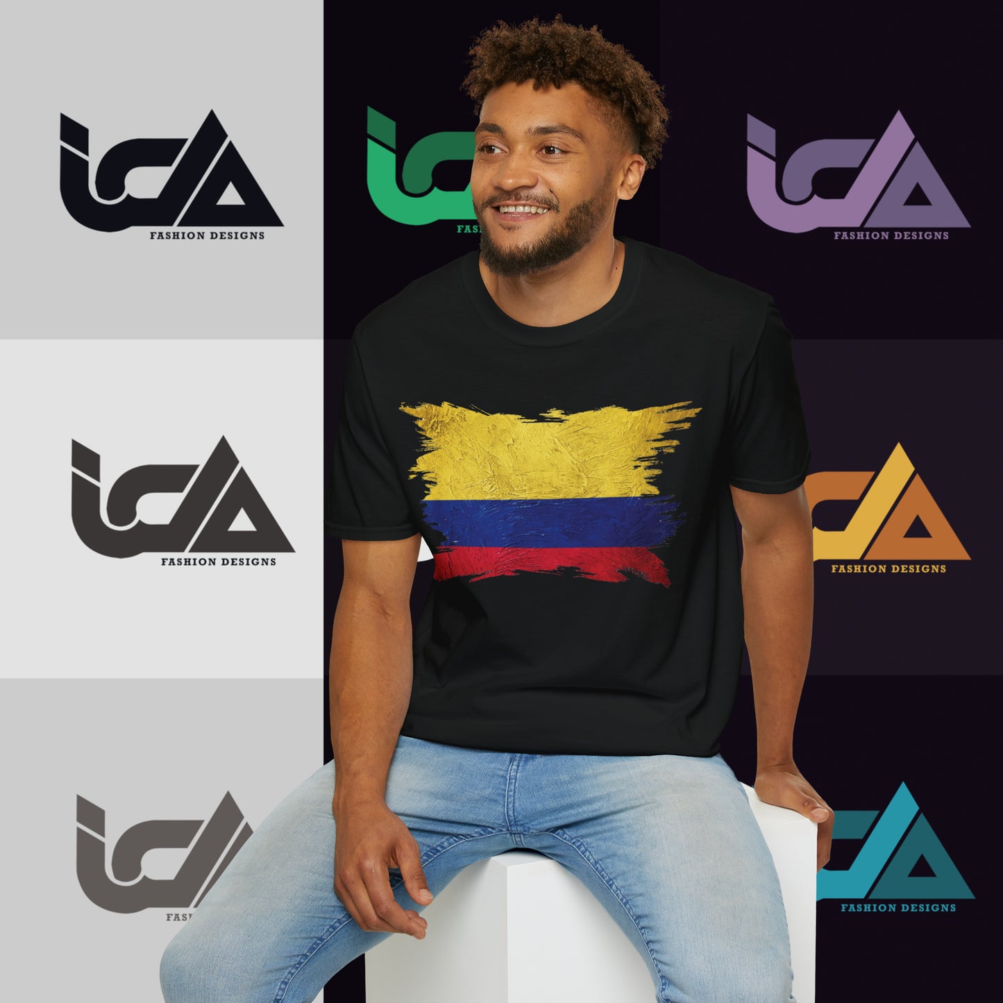 Flag of Colombia Painted Style - Unisex Tee