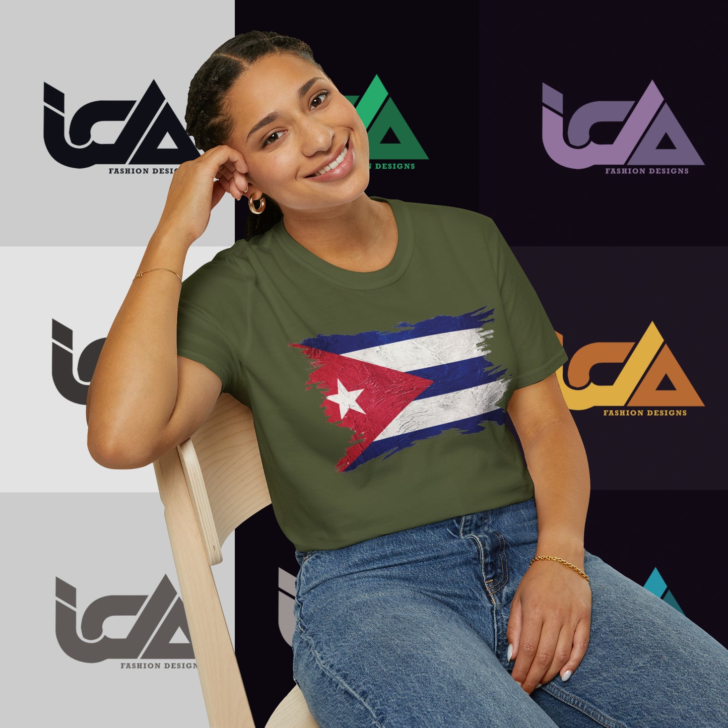 Flag of Cuba Painted Style - Unisex Tee
