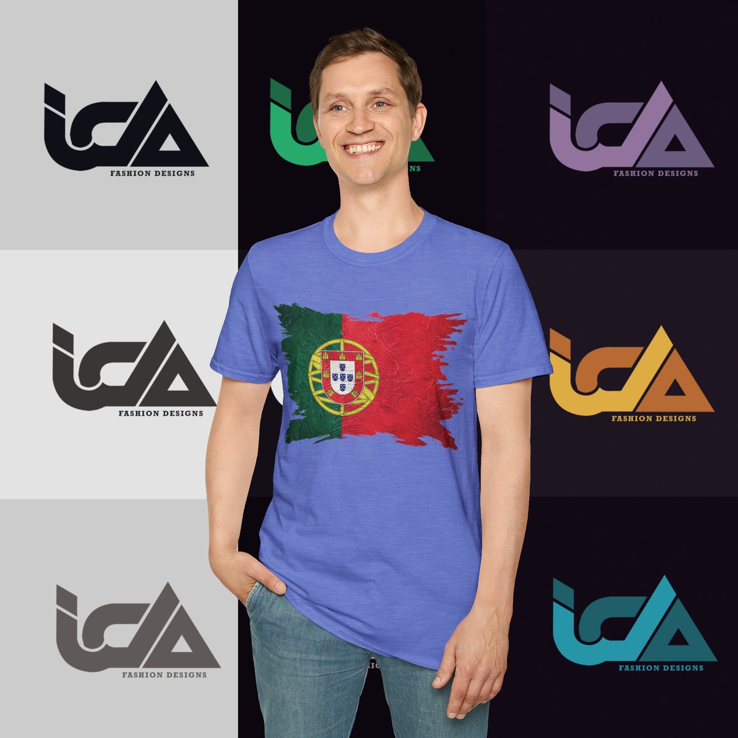 Flag of Portugal Painted Style - Unisex Tee