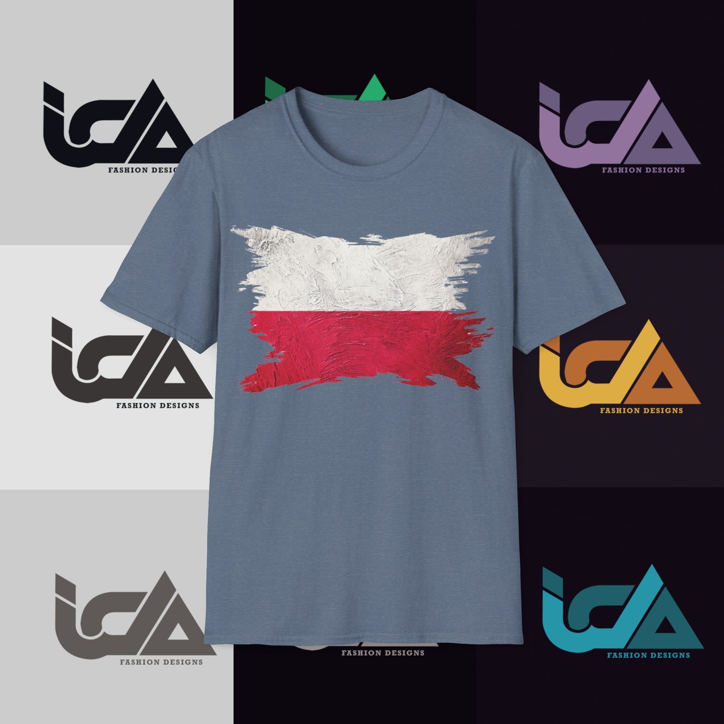 Flag of Poland Painted Style - Unisex Tee