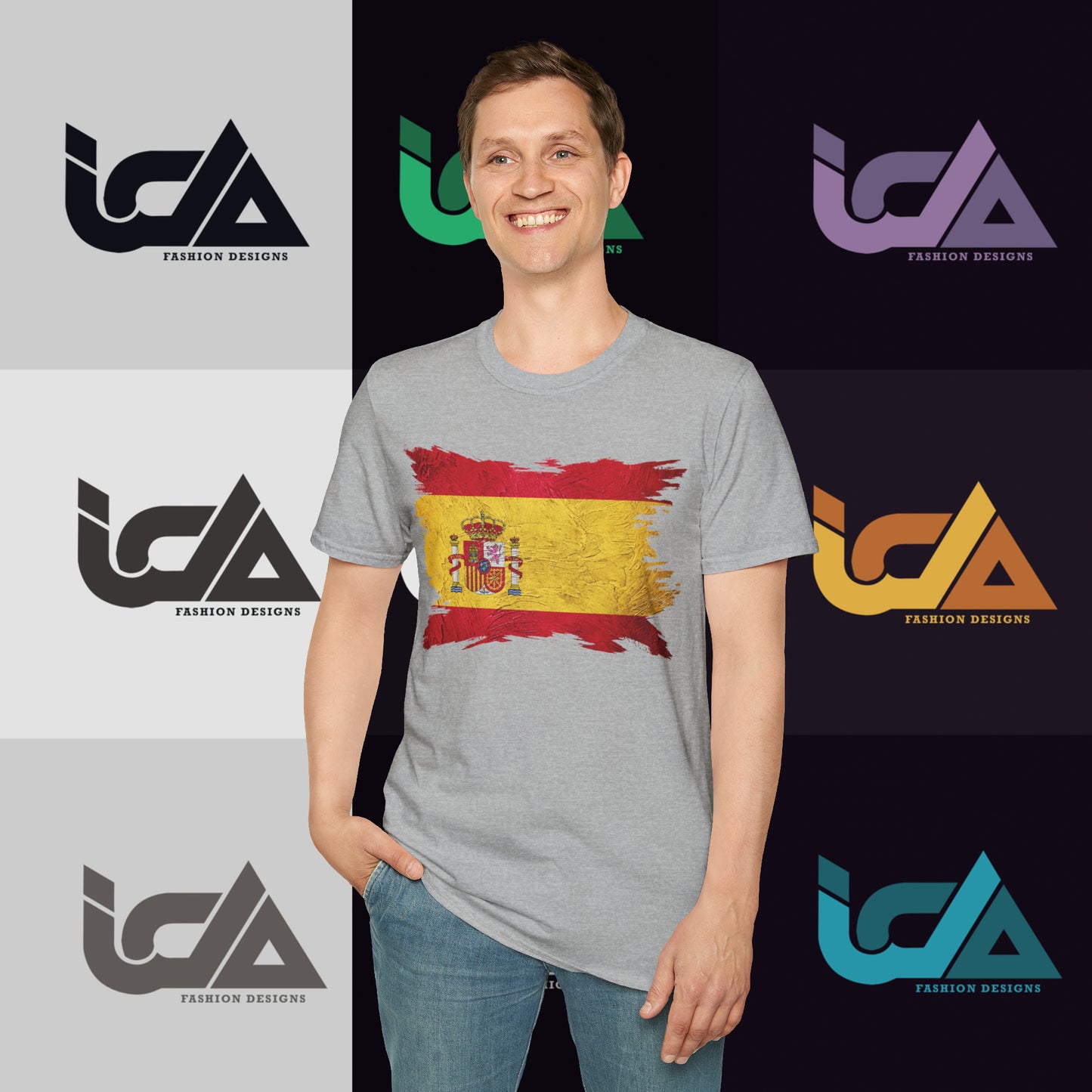 Flag of Spain Painted Style - Unisex Tee