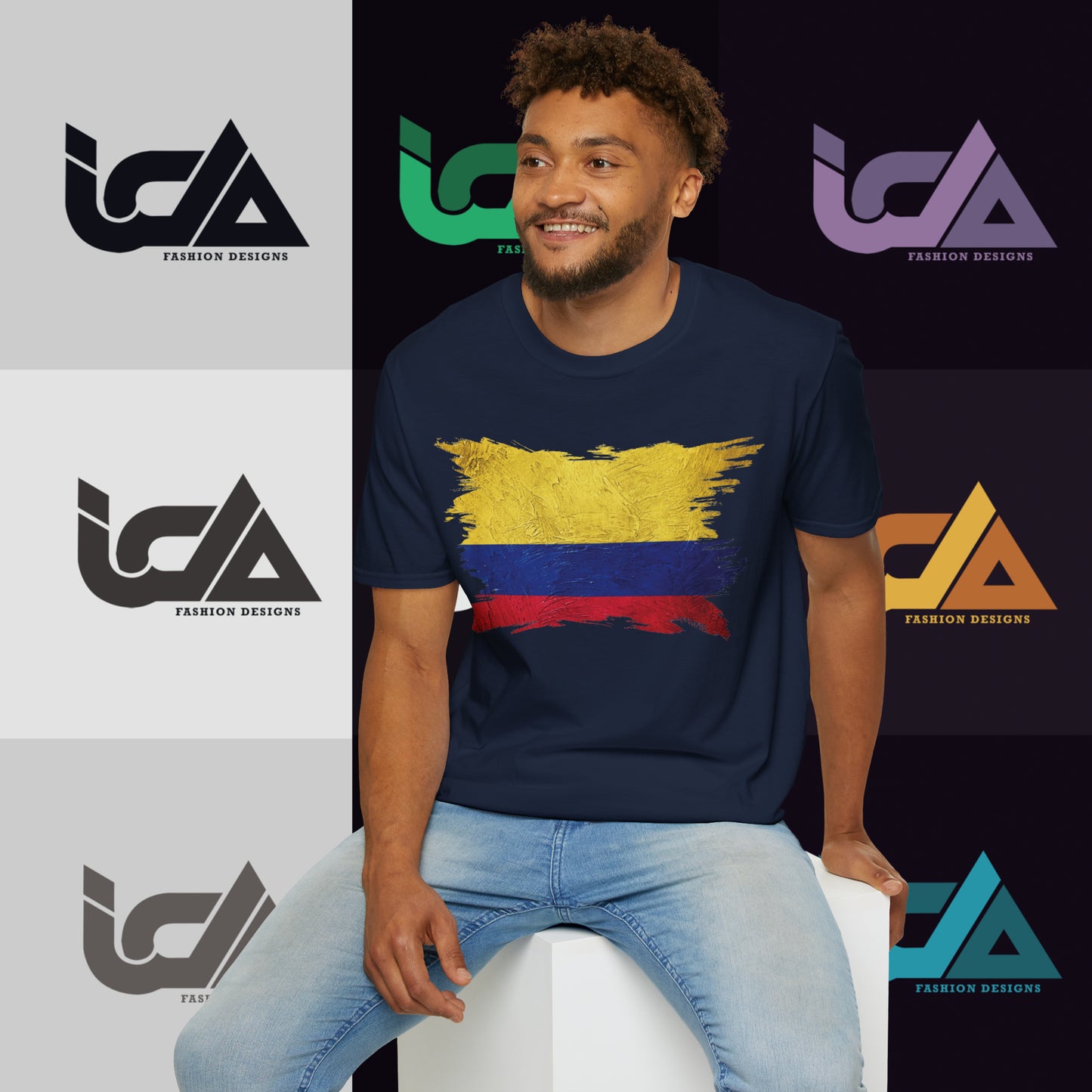 Flag of Colombia Painted Style - Unisex Tee