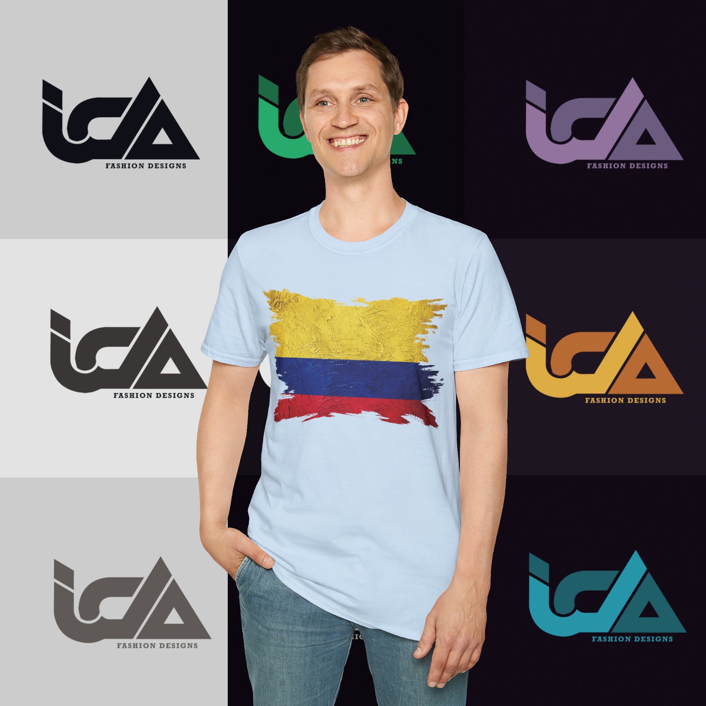 Flag of Colombia Painted Style - Unisex Tee