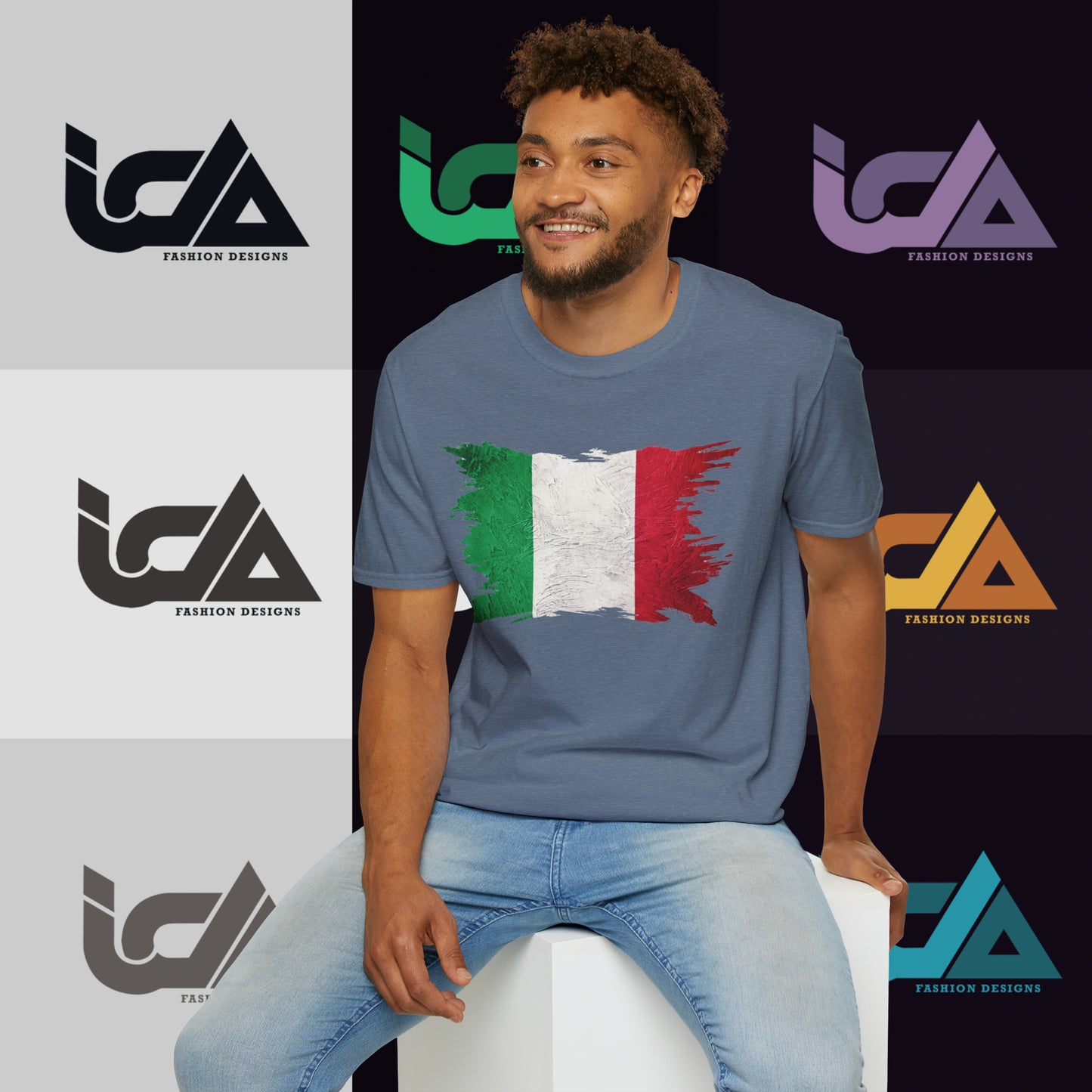 Flag of Italy Painted Style - Unisex Tee