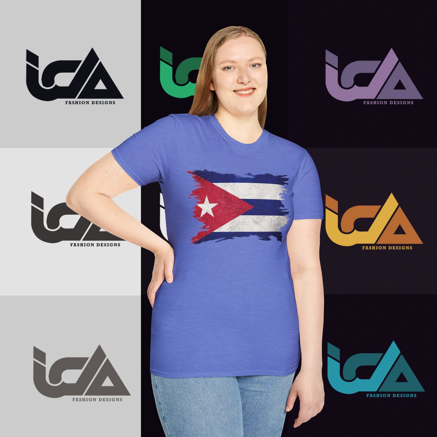 Flag of Cuba Painted Style - Unisex Tee