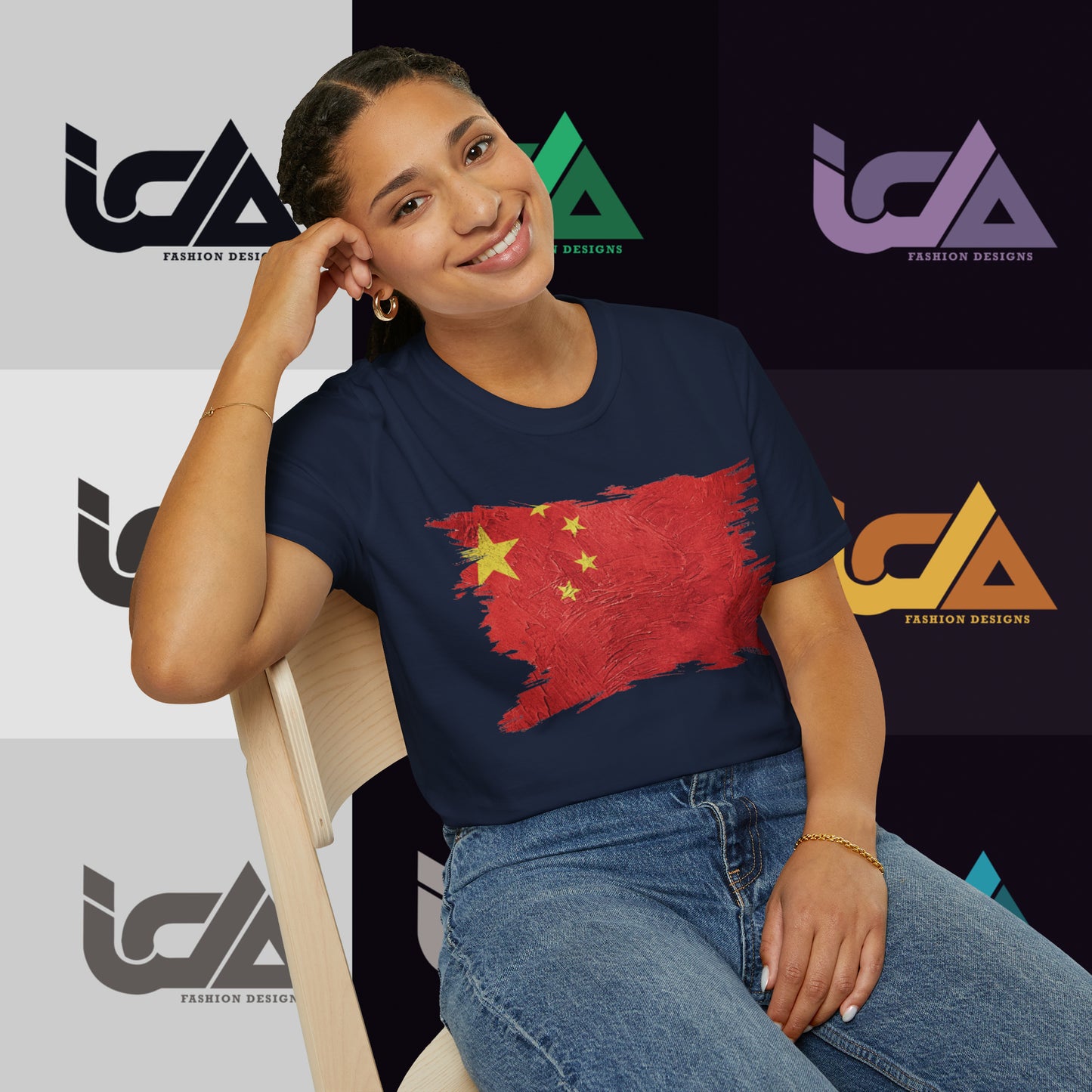Flag of China Painted Style - Unisex Tee