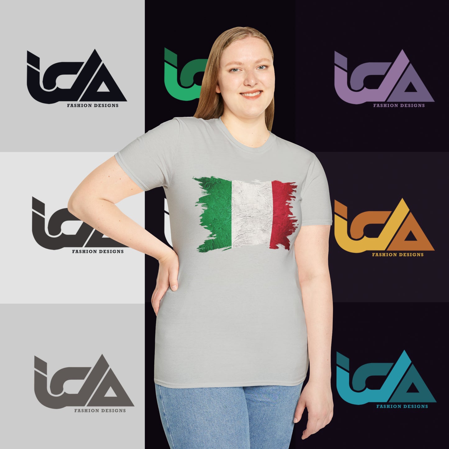 Flag of Italy Painted Style - Unisex Tee