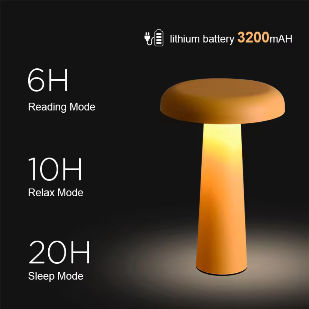 Mushroom Touch Control Portable Table Lamp - Modern, Dimmable, & Convenient