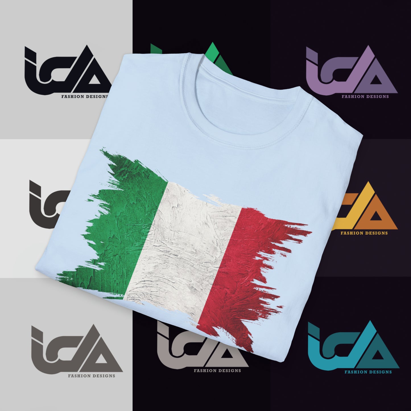 Flag of Italy Painted Style - Unisex Tee