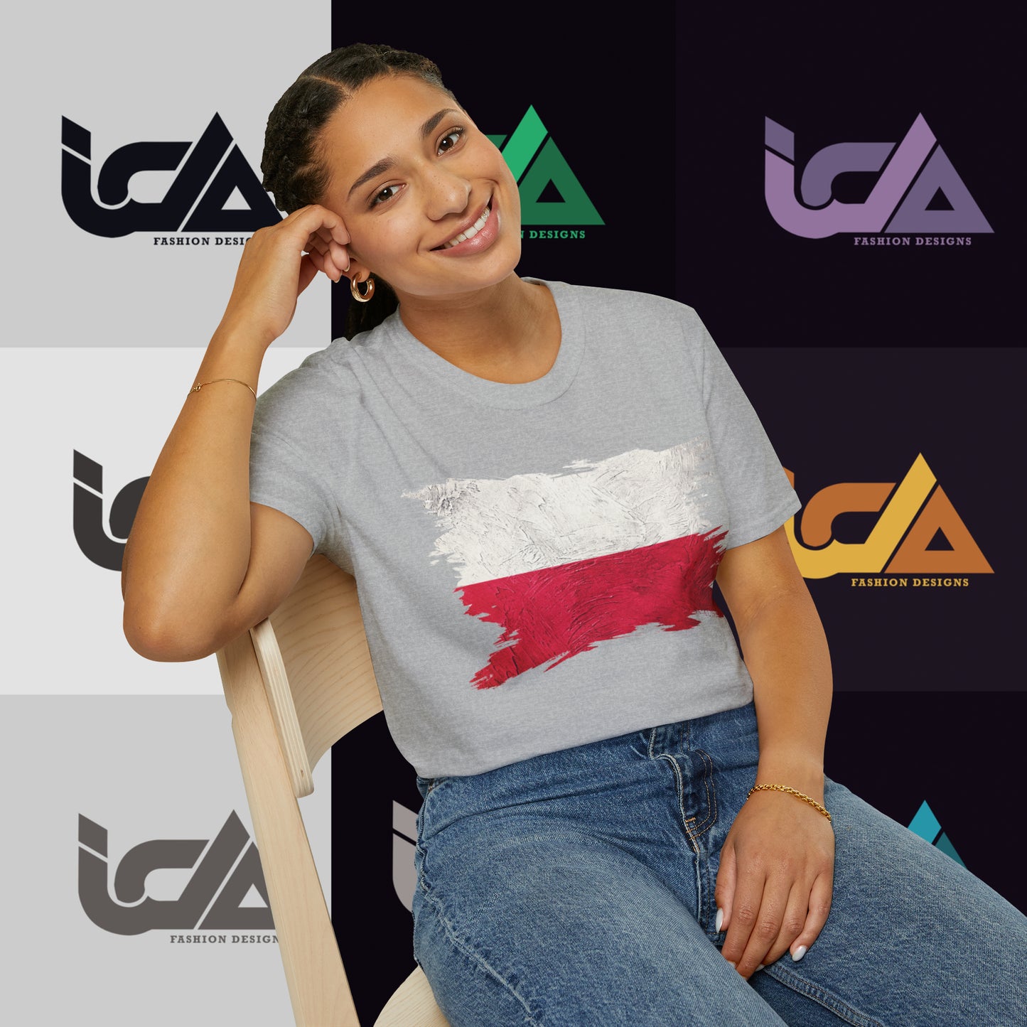 Flag of Poland Painted Style - Unisex Tee