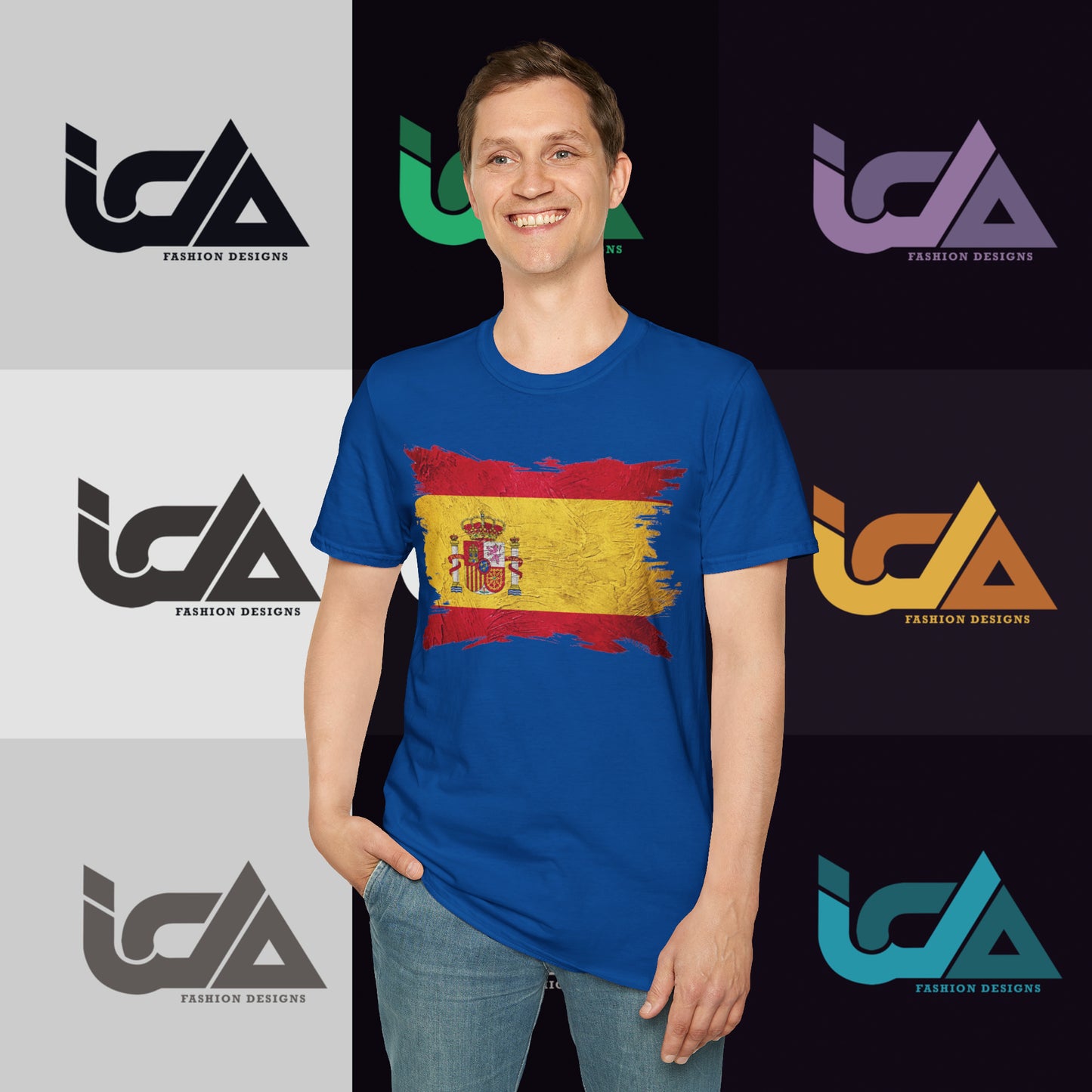Flag of Spain Painted Style - Unisex Tee