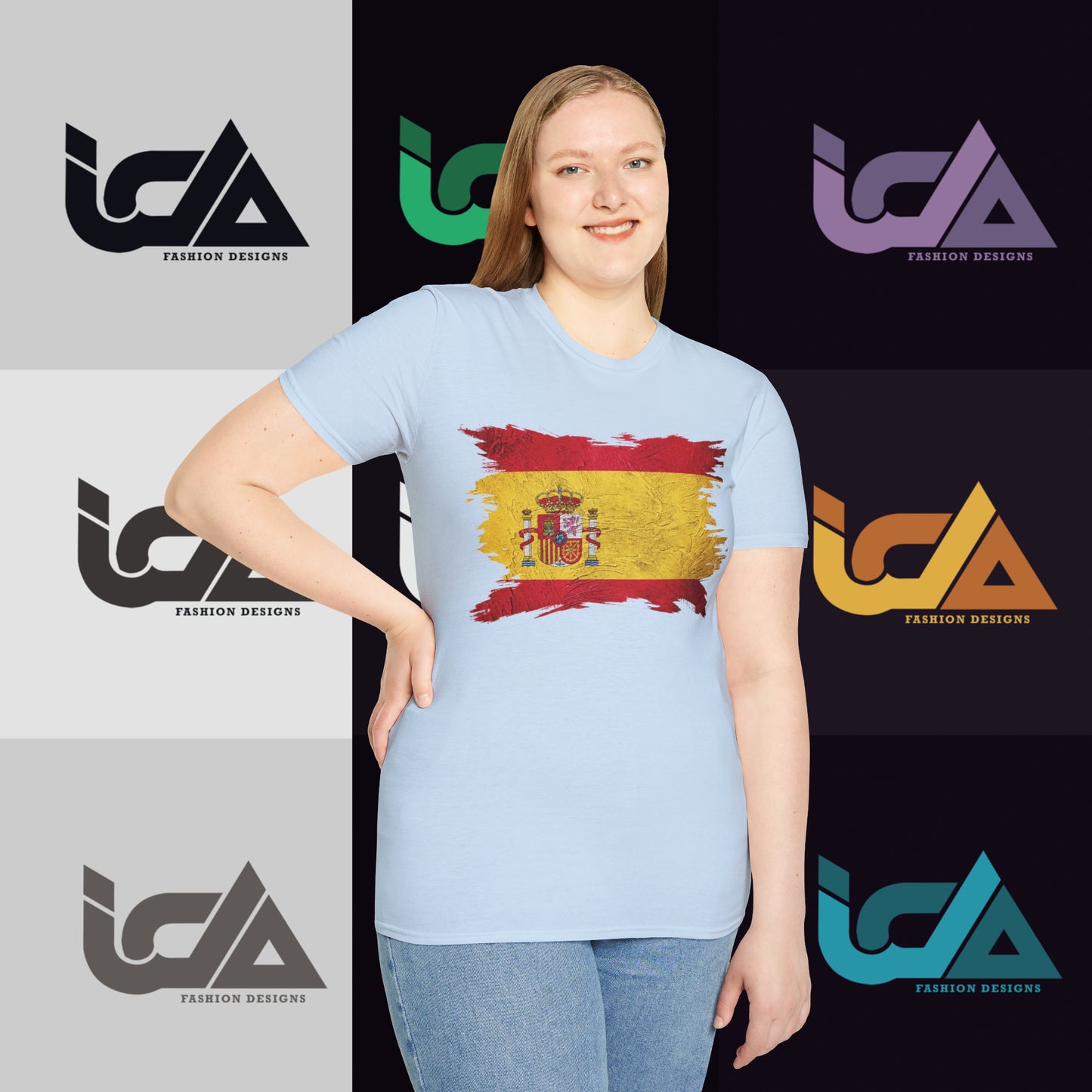 Flag of Spain Painted Style - Unisex Tee