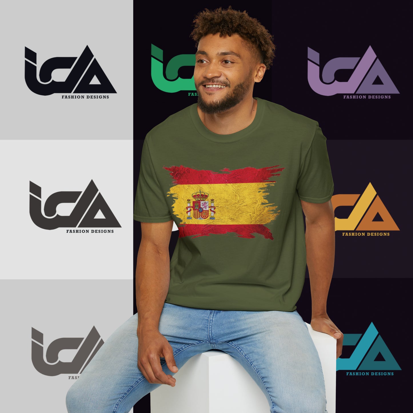 Flag of Spain Painted Style - Unisex Tee