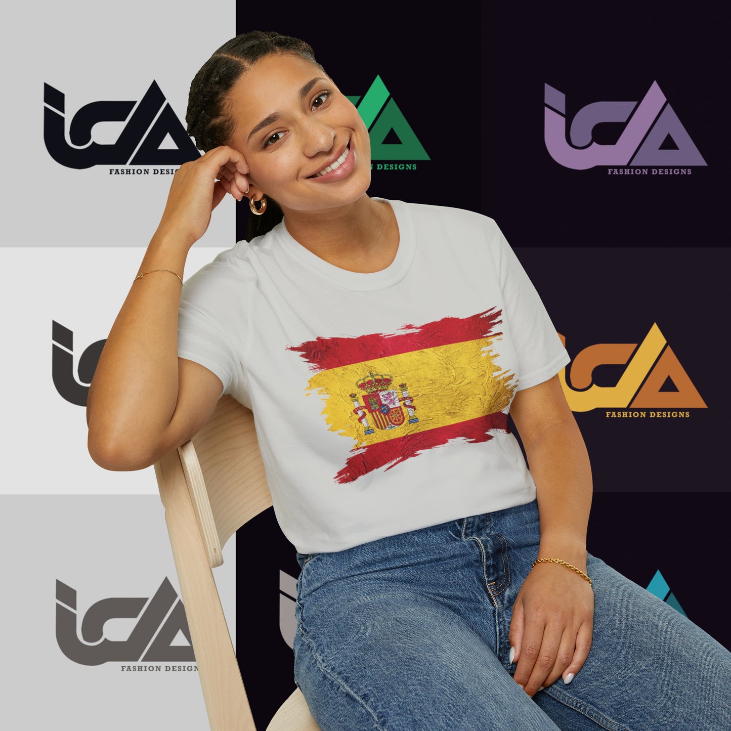 Flag of Spain Painted Style - Unisex Tee