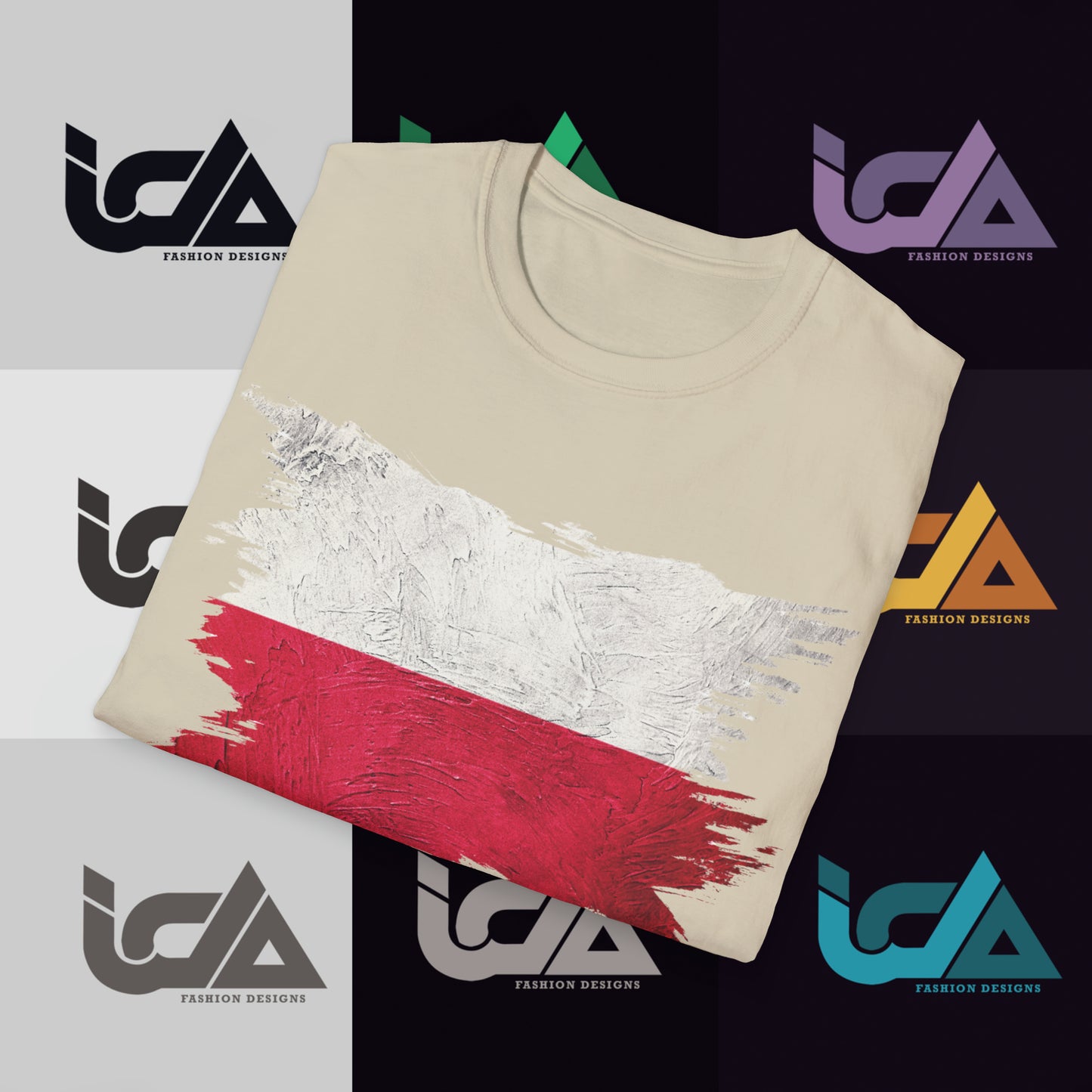 Flag of Poland Painted Style - Unisex Tee