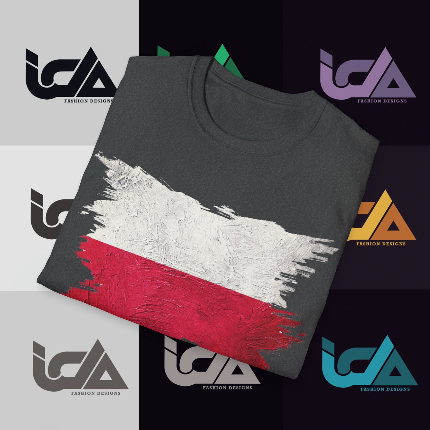 Flag of Poland Painted Style - Unisex Tee