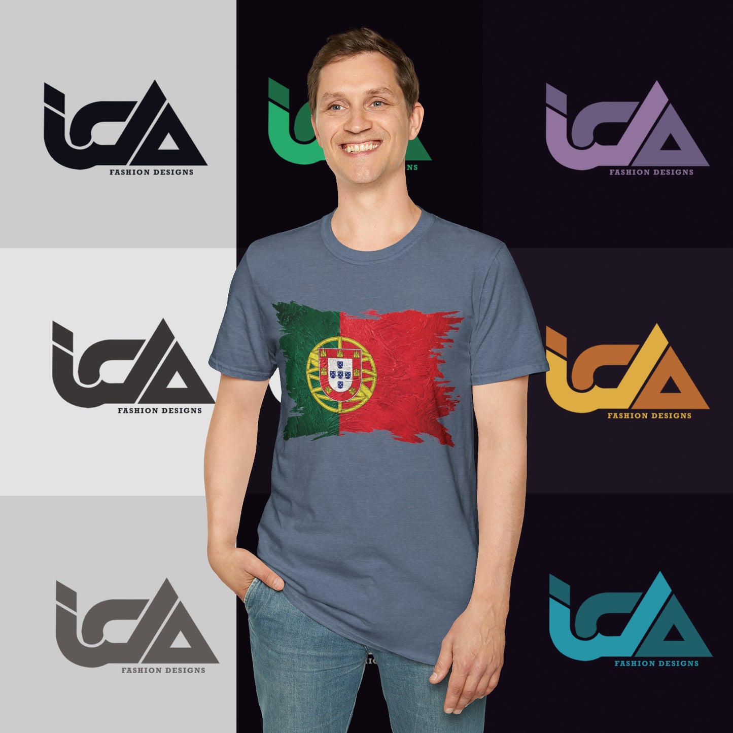 Flag of Portugal Painted Style - Unisex Tee