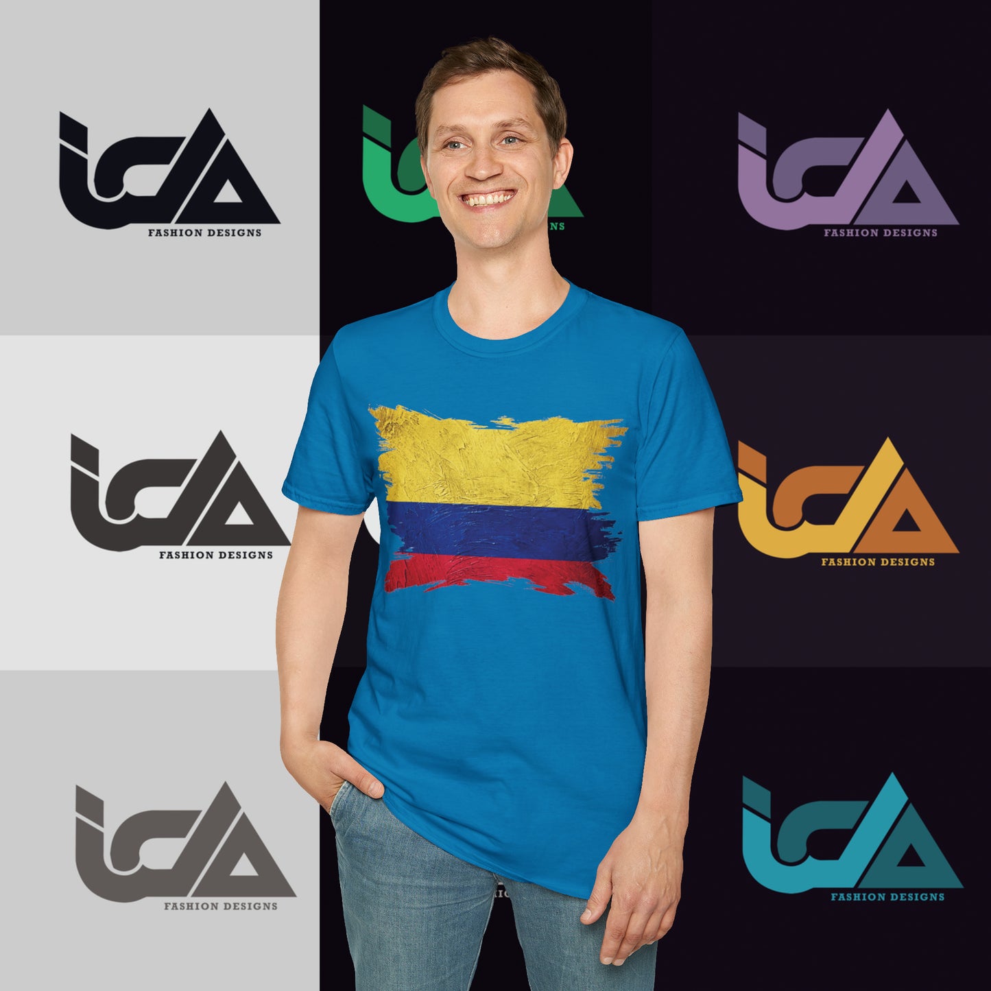 Flag of Colombia Painted Style - Unisex Tee