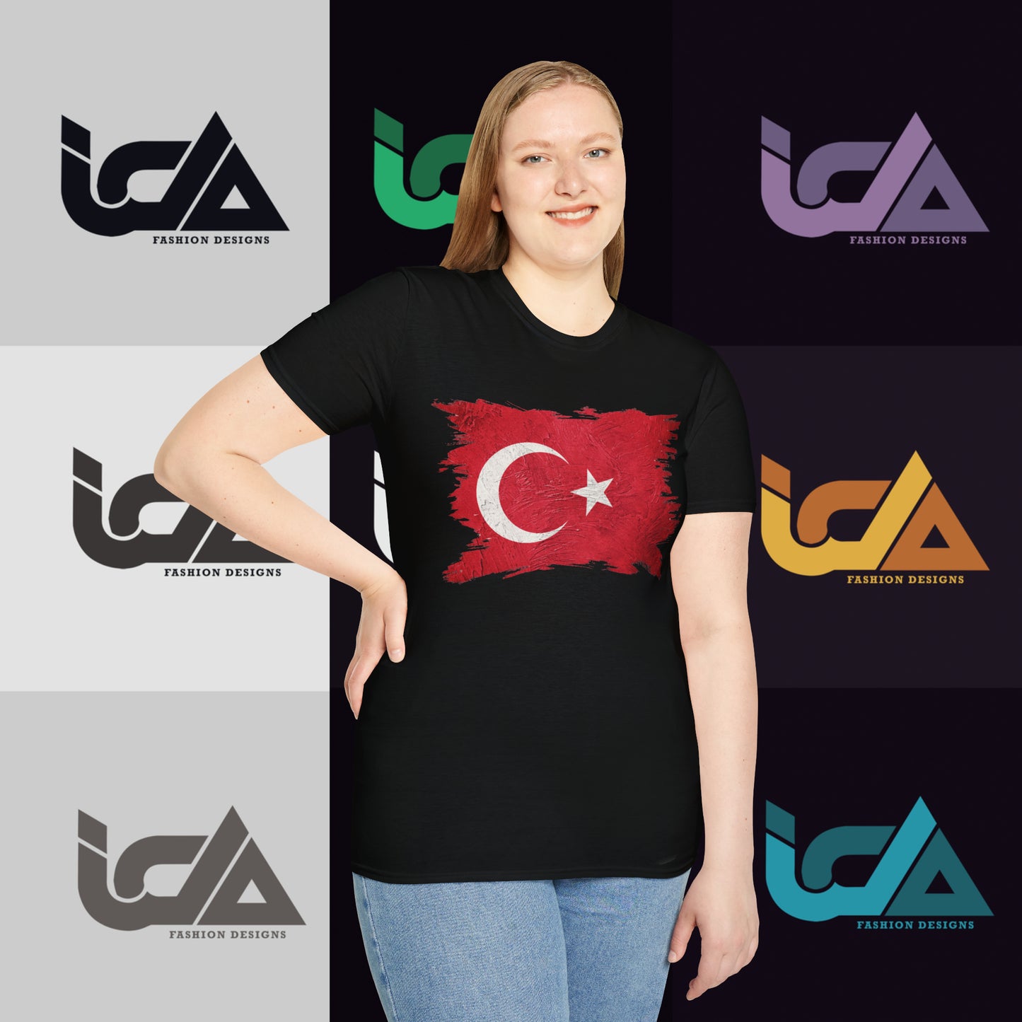 Flag of Turkey Painted Style - Unisex Tee