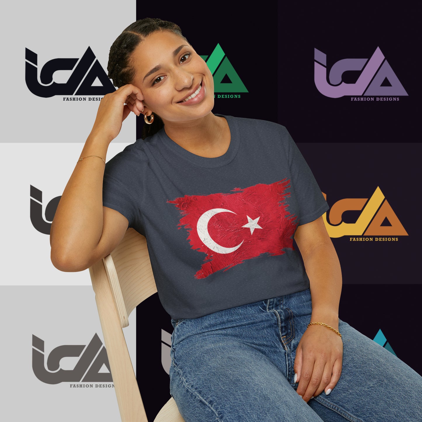 Flag of Turkey Painted Style - Unisex Tee