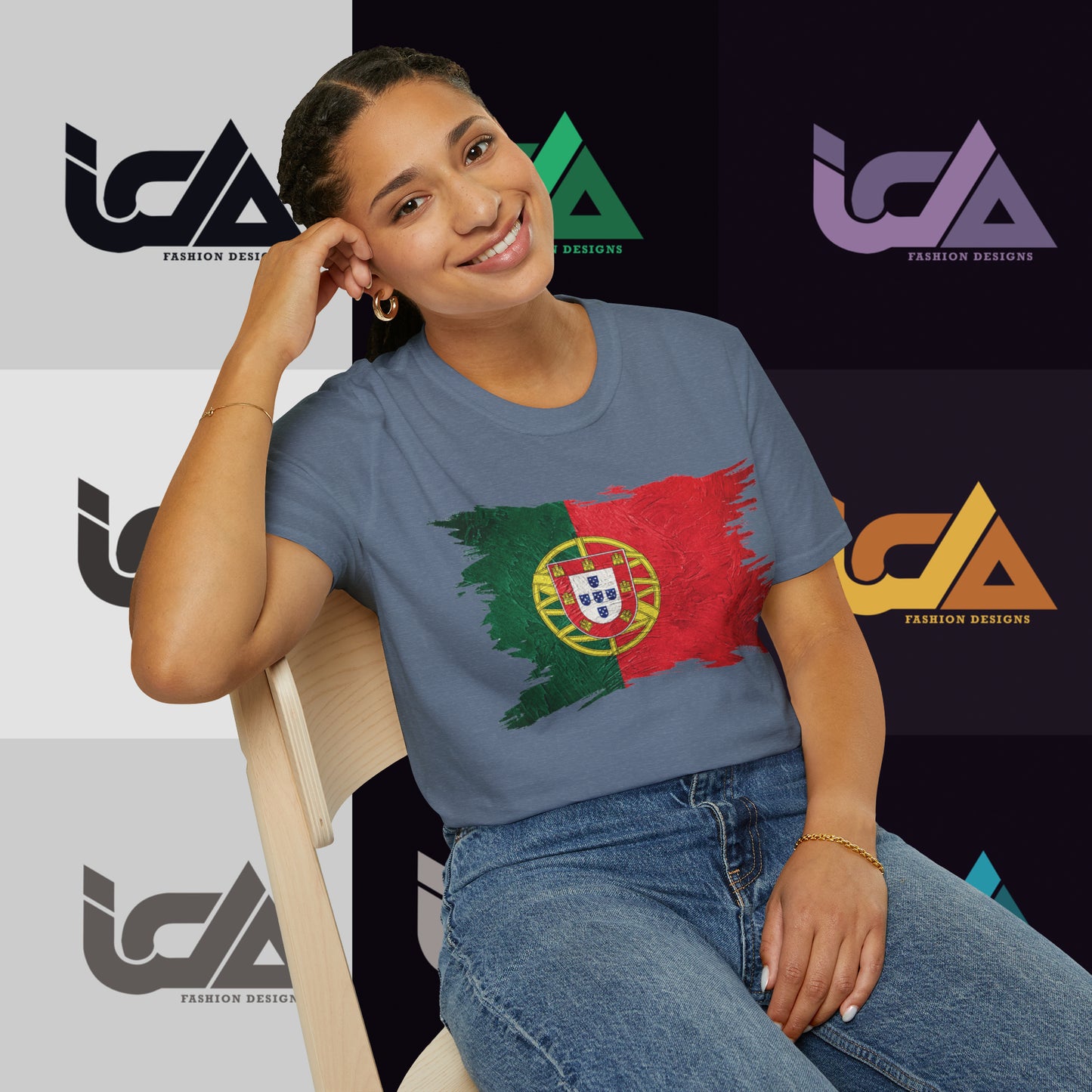 Flag of Portugal Painted Style - Unisex Tee