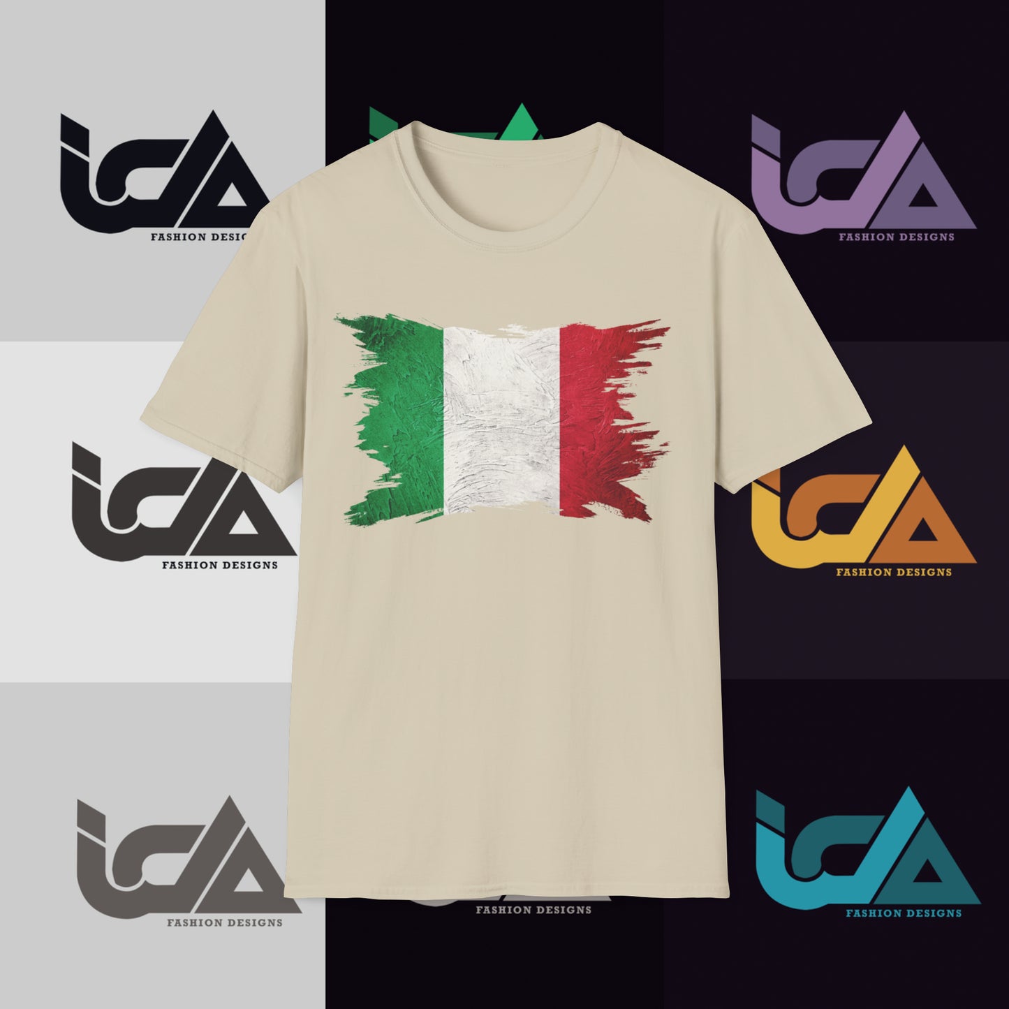 Flag of Italy Painted Style - Unisex Tee