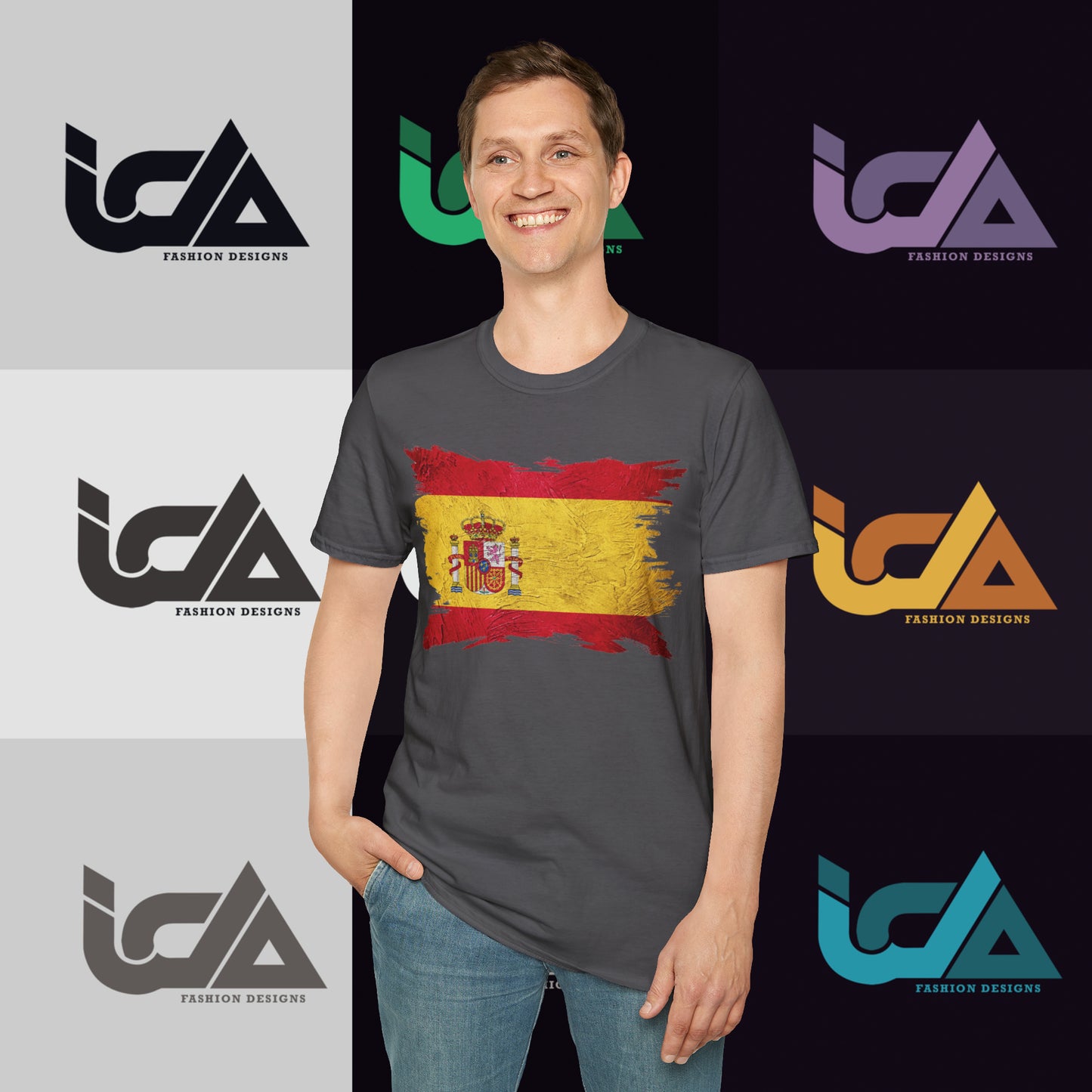 Flag of Spain Painted Style - Unisex Tee
