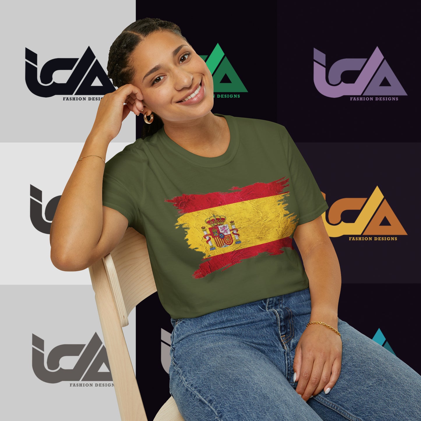 Flag of Spain Painted Style - Unisex Tee