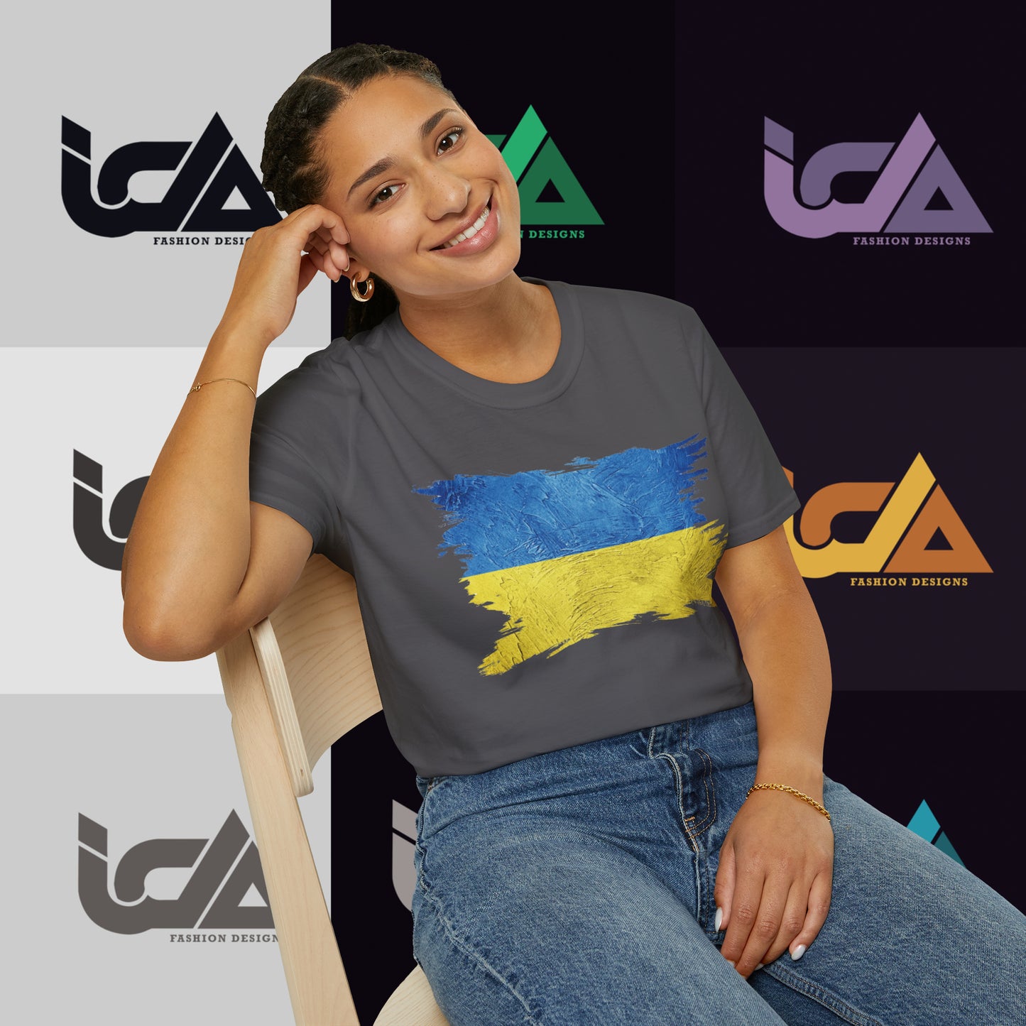 Flag of Ukraine Painted Style - Unisex Tee
