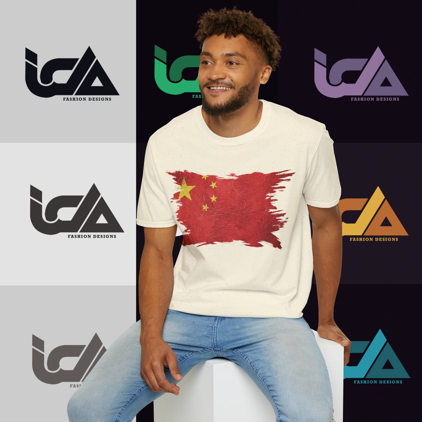 Flag of China Painted Style - Unisex Tee