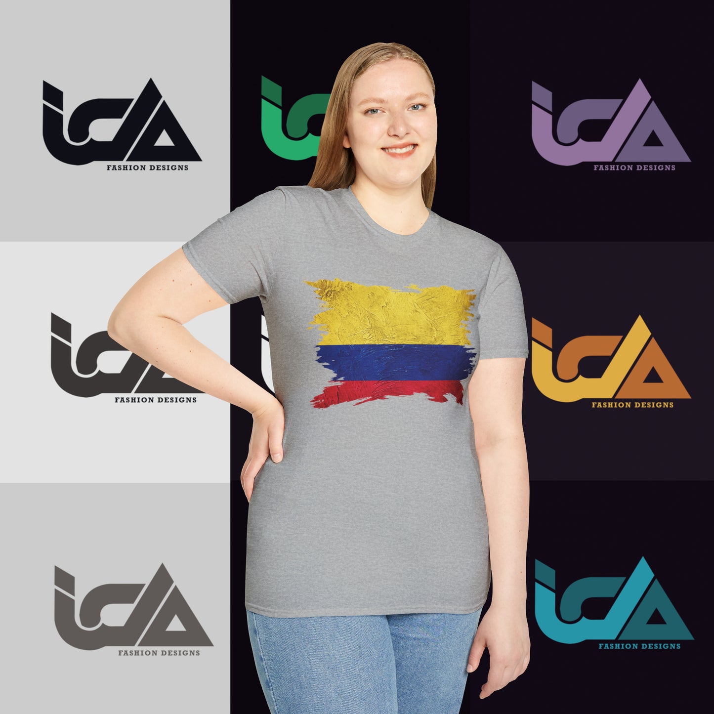 Flag of Colombia Painted Style - Unisex Tee