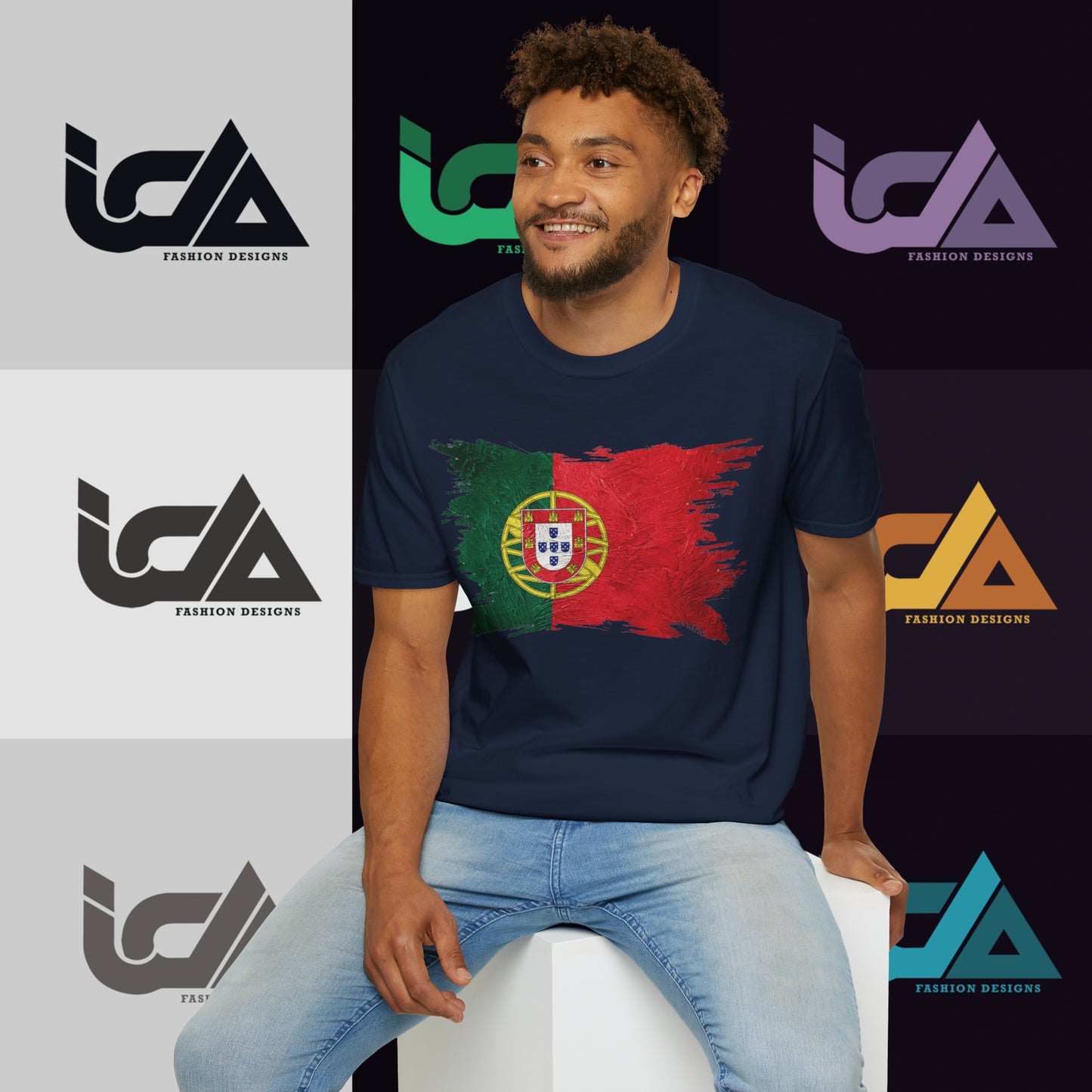 Flag of Portugal Painted Style - Unisex Tee
