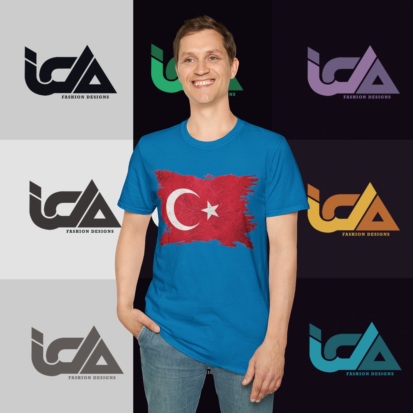 Flag of Turkey Painted Style - Unisex Tee