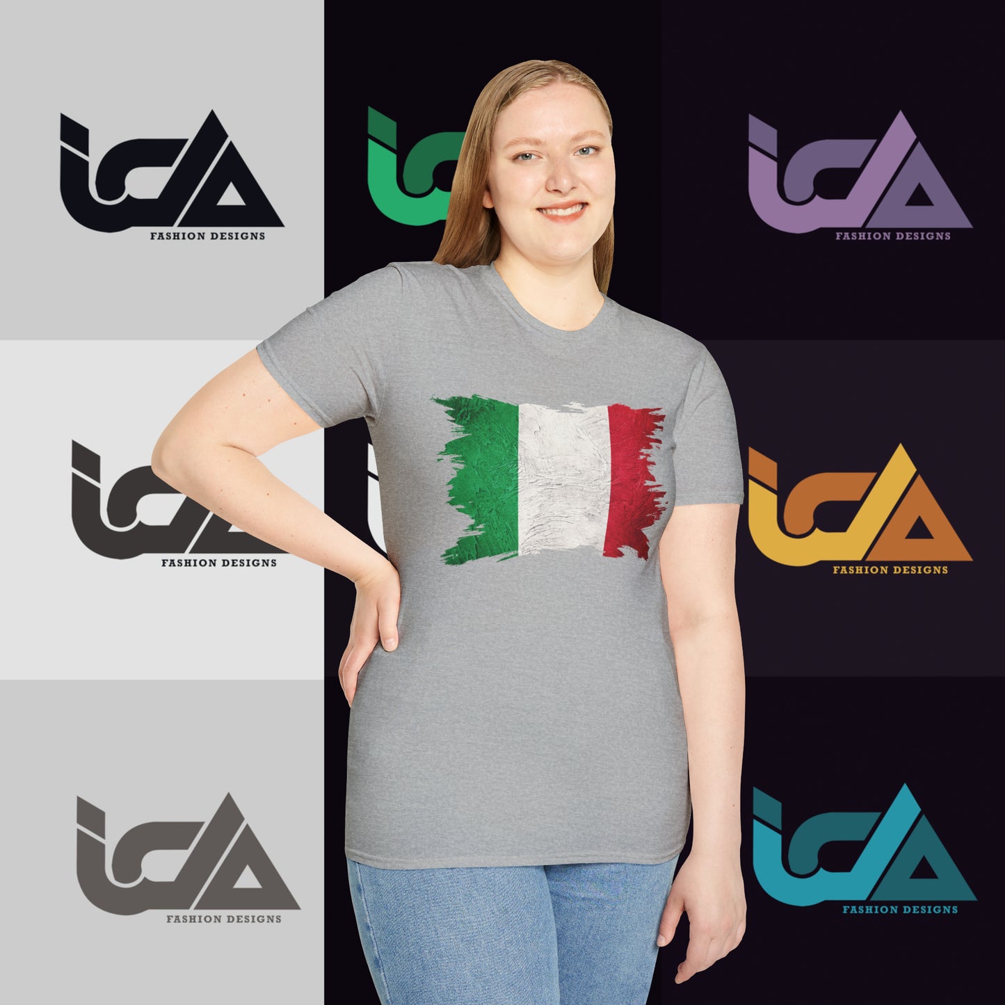 Flag of Italy Painted Style - Unisex Tee