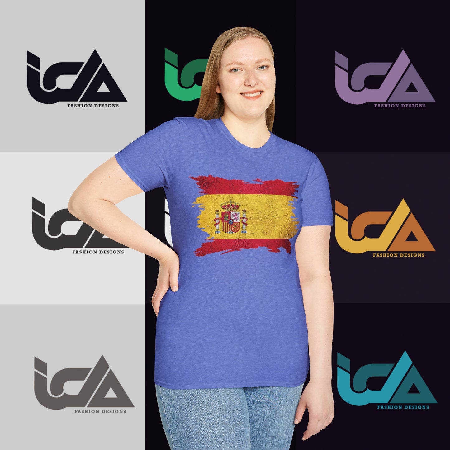 Flag of Spain Painted Style - Unisex Tee