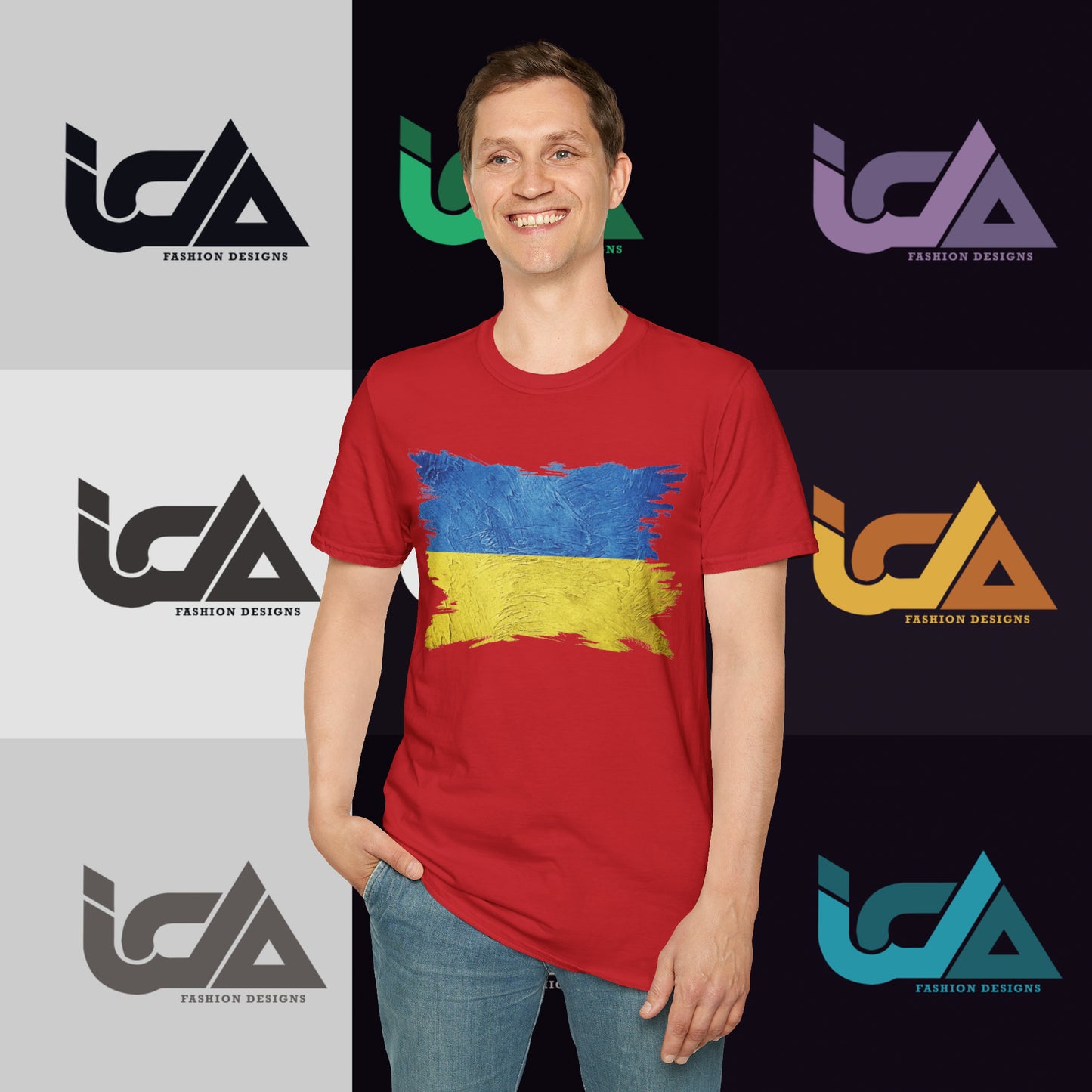 Flag of Ukraine Painted Style - Unisex Tee
