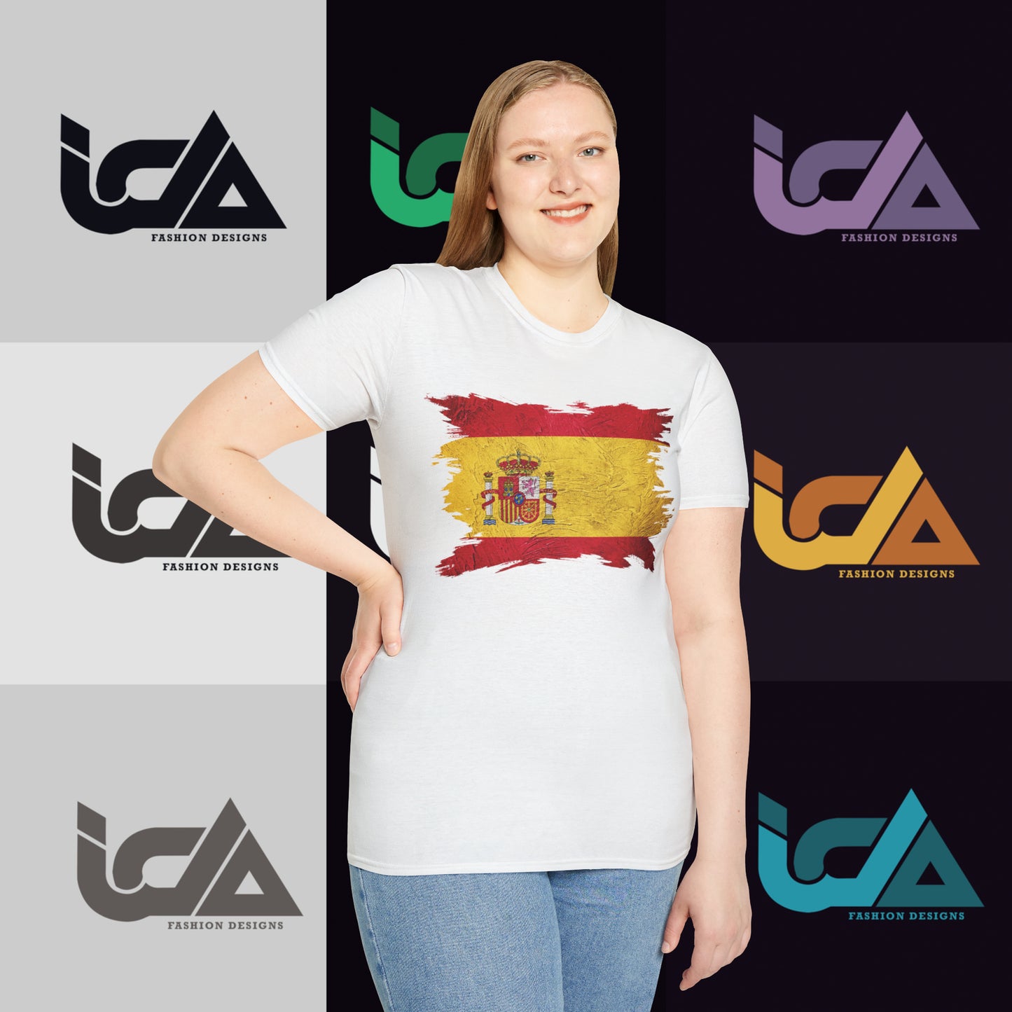 Flag of Spain Painted Style - Unisex Tee