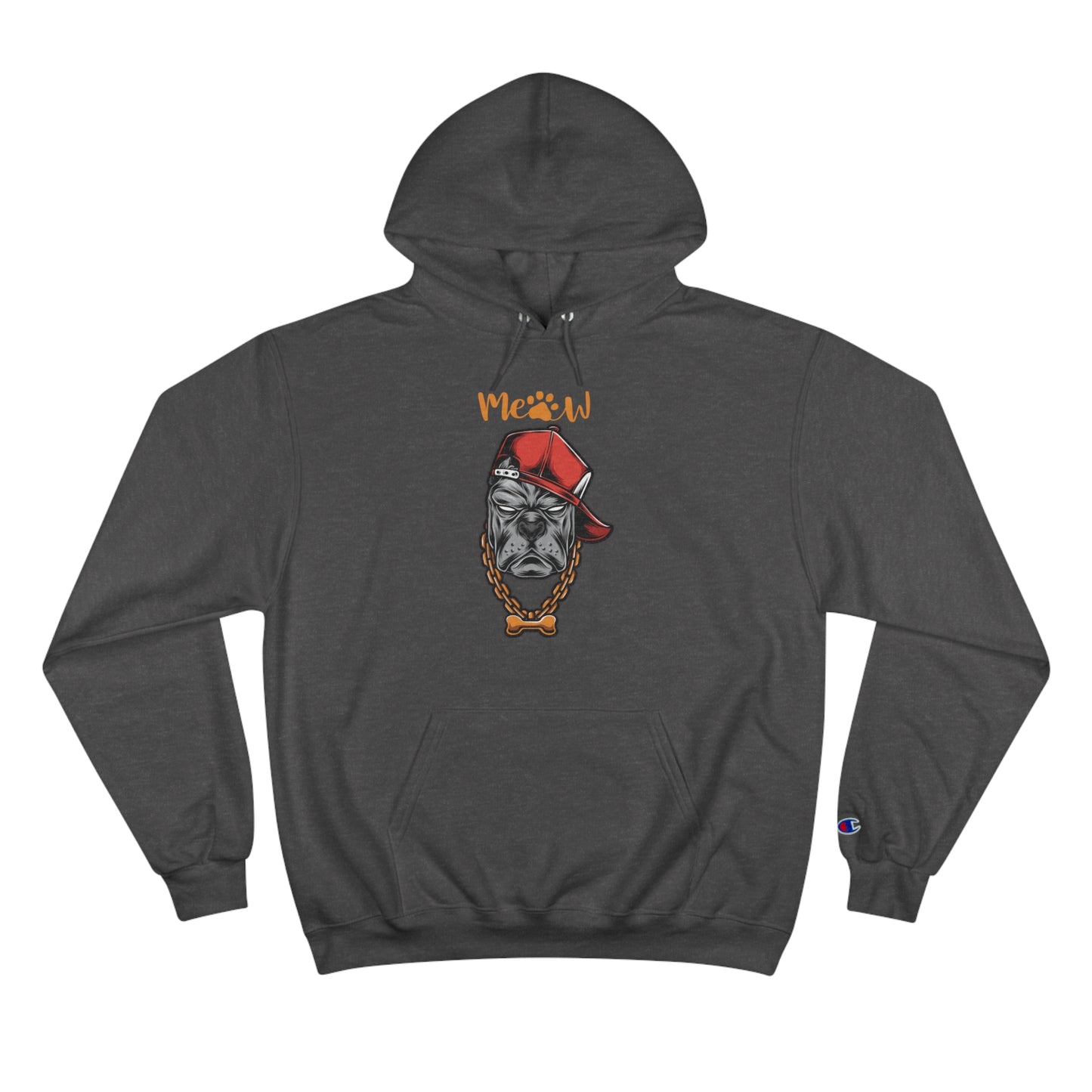 Funny MeAw Calligraphy Gangster Bulldog Champion Hoodie