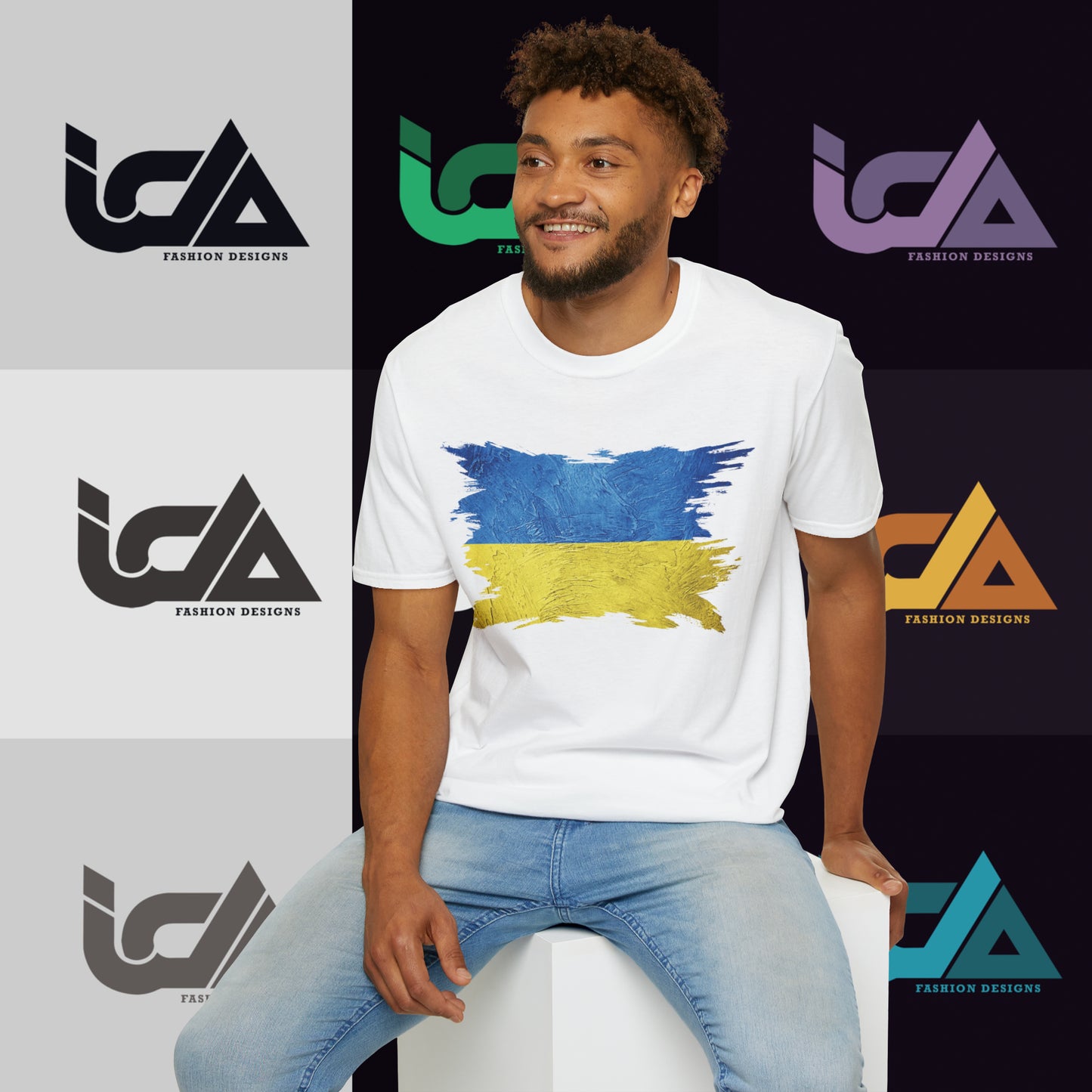 Flag of Ukraine Painted Style - Unisex Tee
