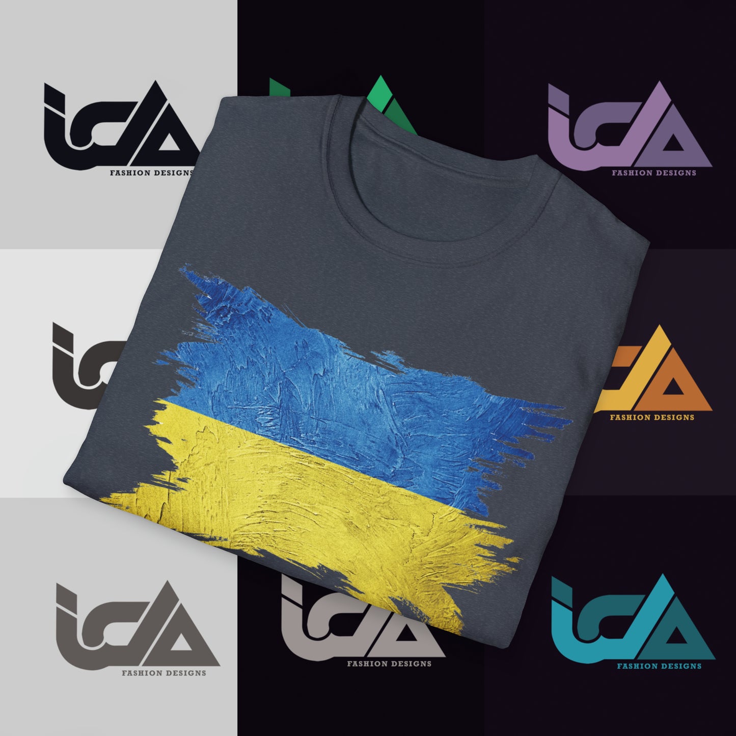 Flag of Ukraine Painted Style - Unisex Tee
