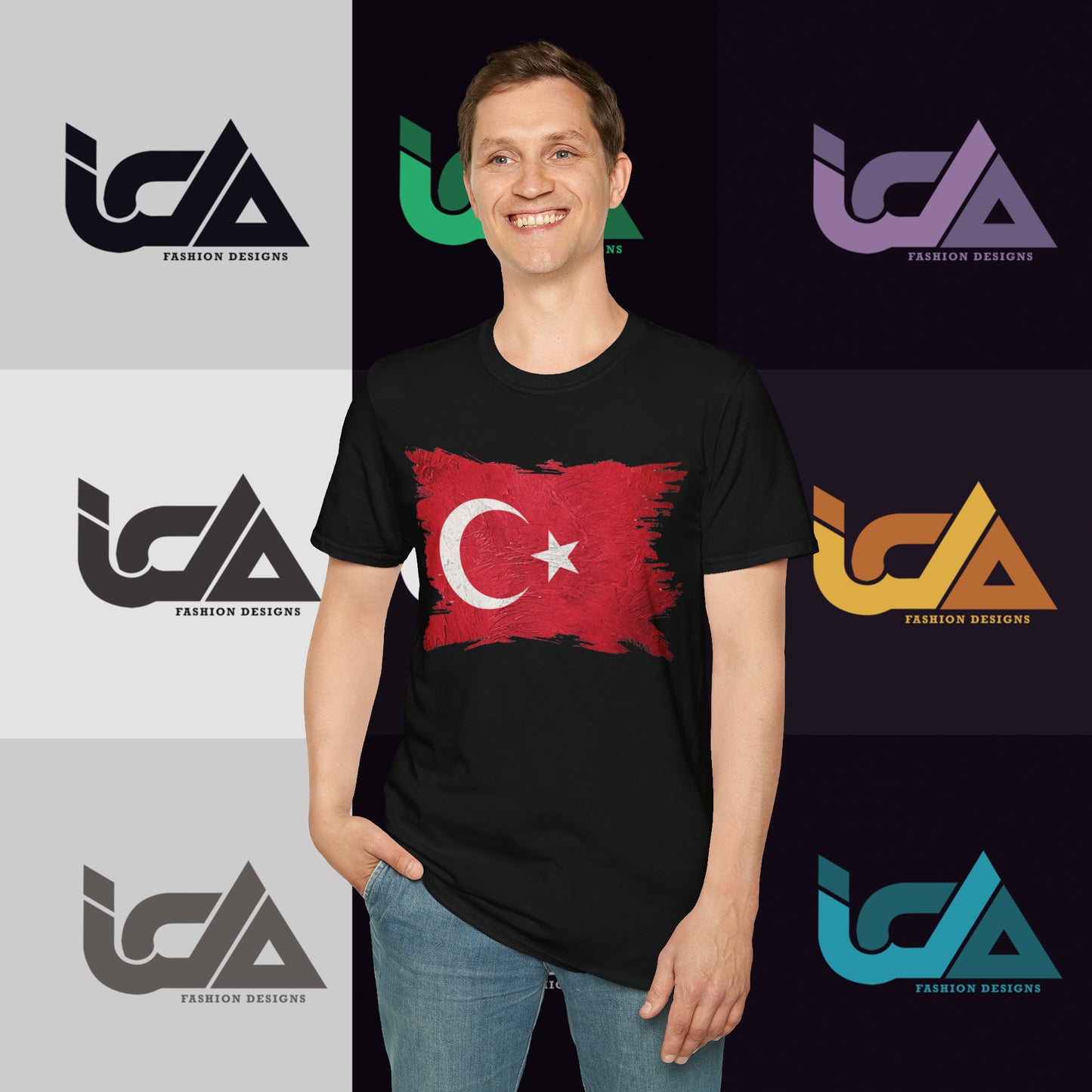 Flag of Turkey Painted Style - Unisex Tee
