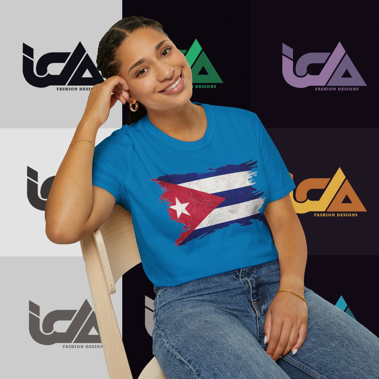 Flag of Cuba Painted Style - Unisex Tee