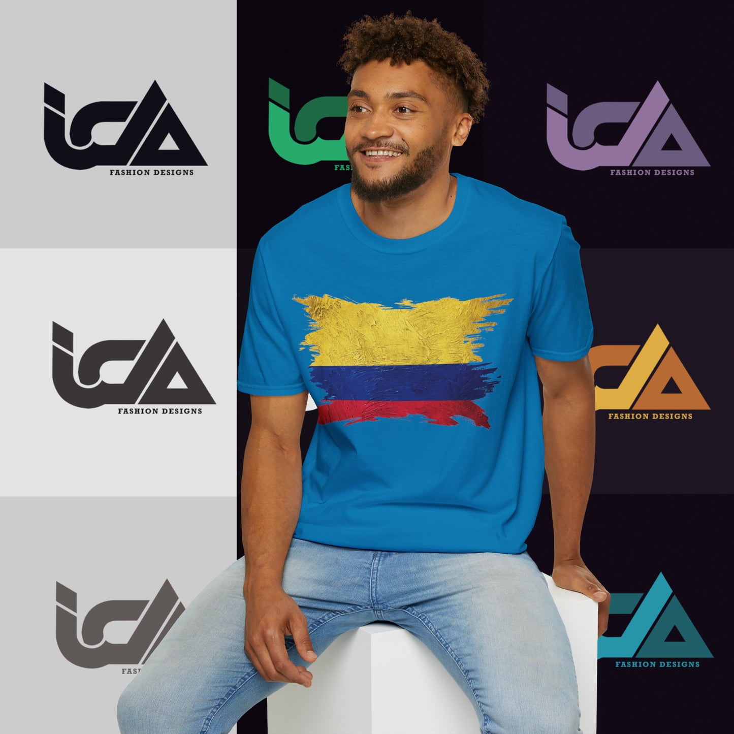 Flag of Colombia Painted Style - Unisex Tee