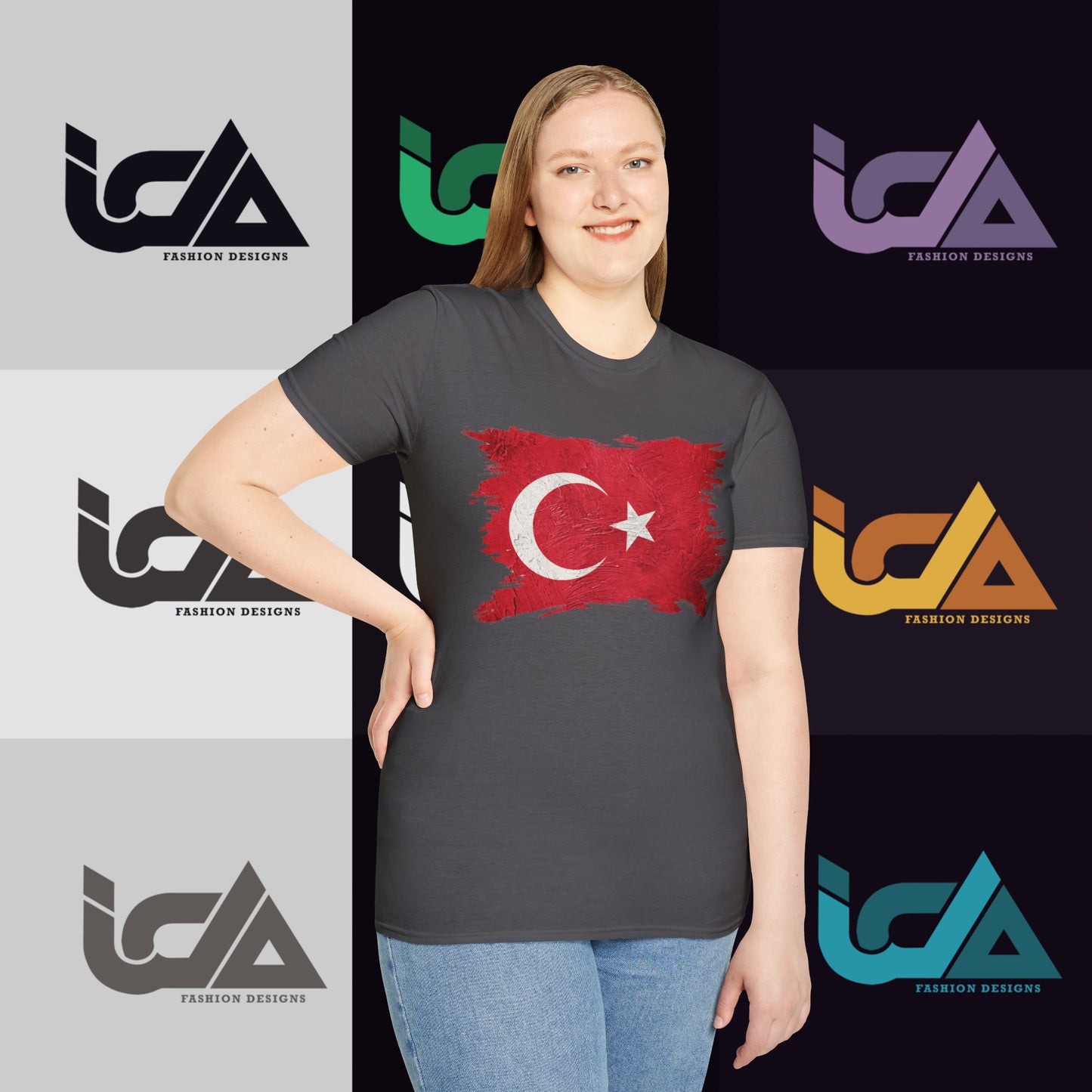 Flag of Turkey Painted Style - Unisex Tee