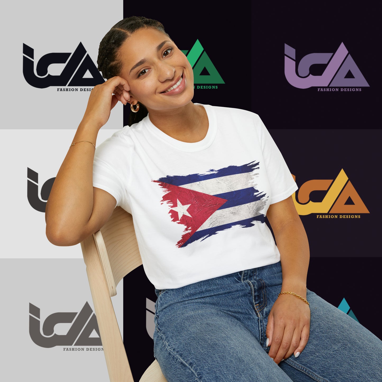 Flag of Cuba Painted Style - Unisex Tee