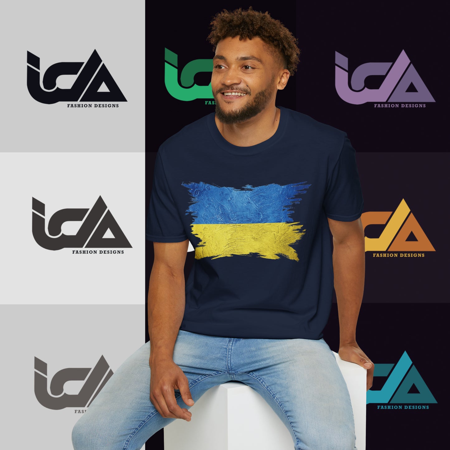Flag of Ukraine Painted Style - Unisex Tee