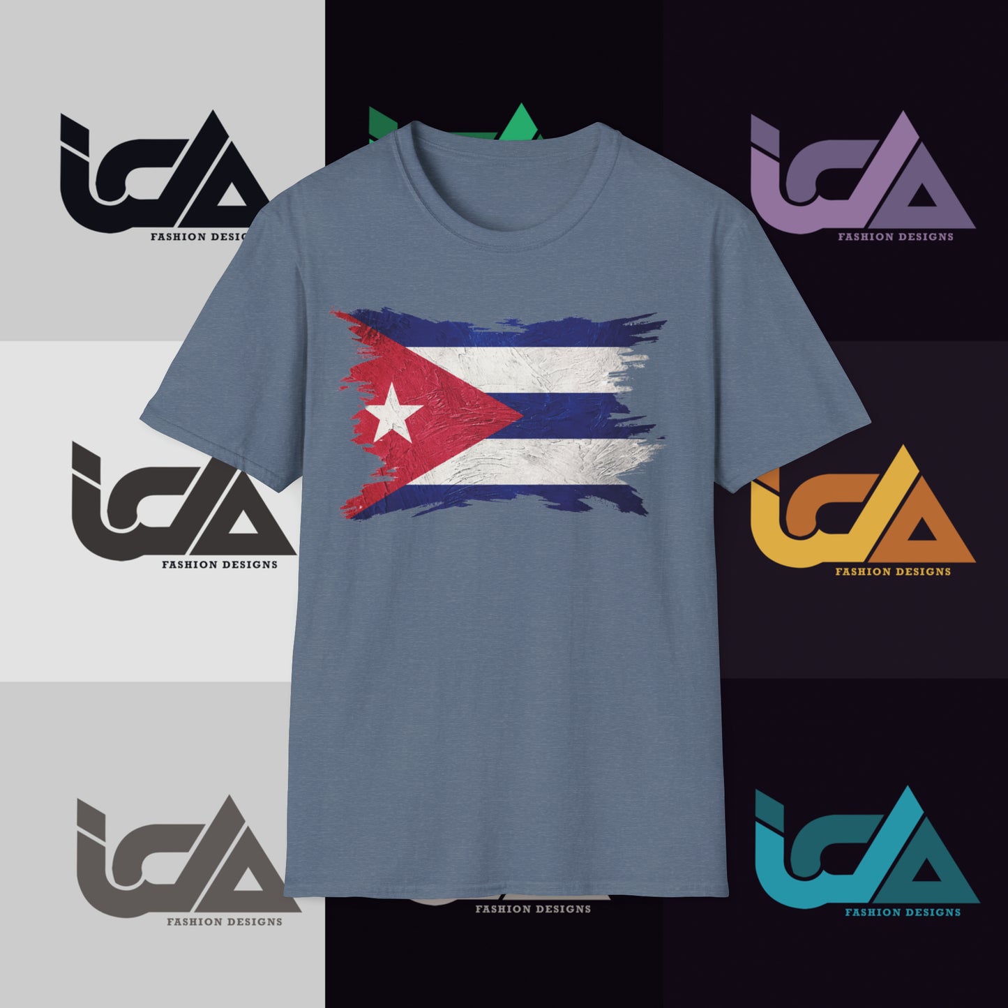 Flag of Cuba Painted Style - Unisex Tee