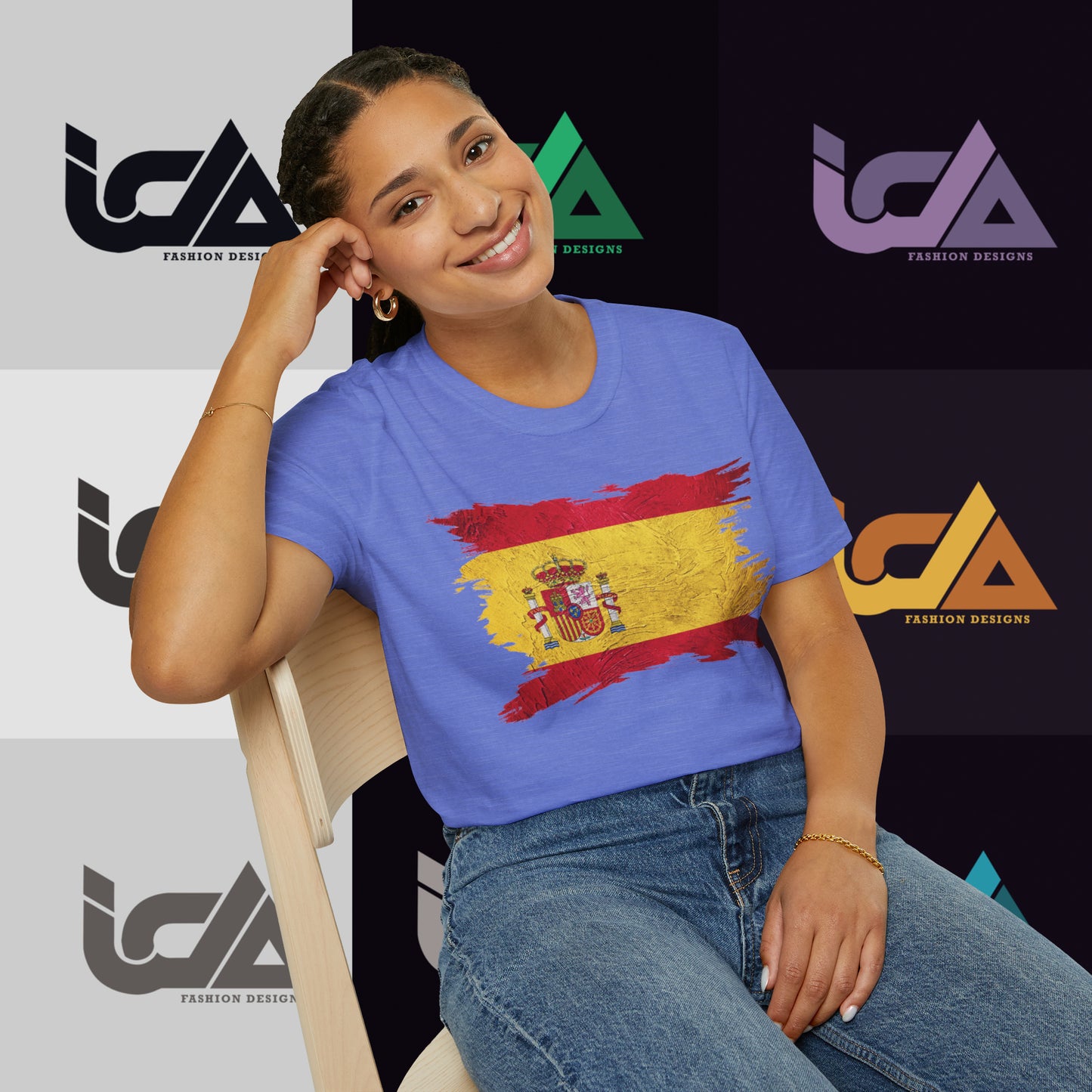 Flag of Spain Painted Style - Unisex Tee