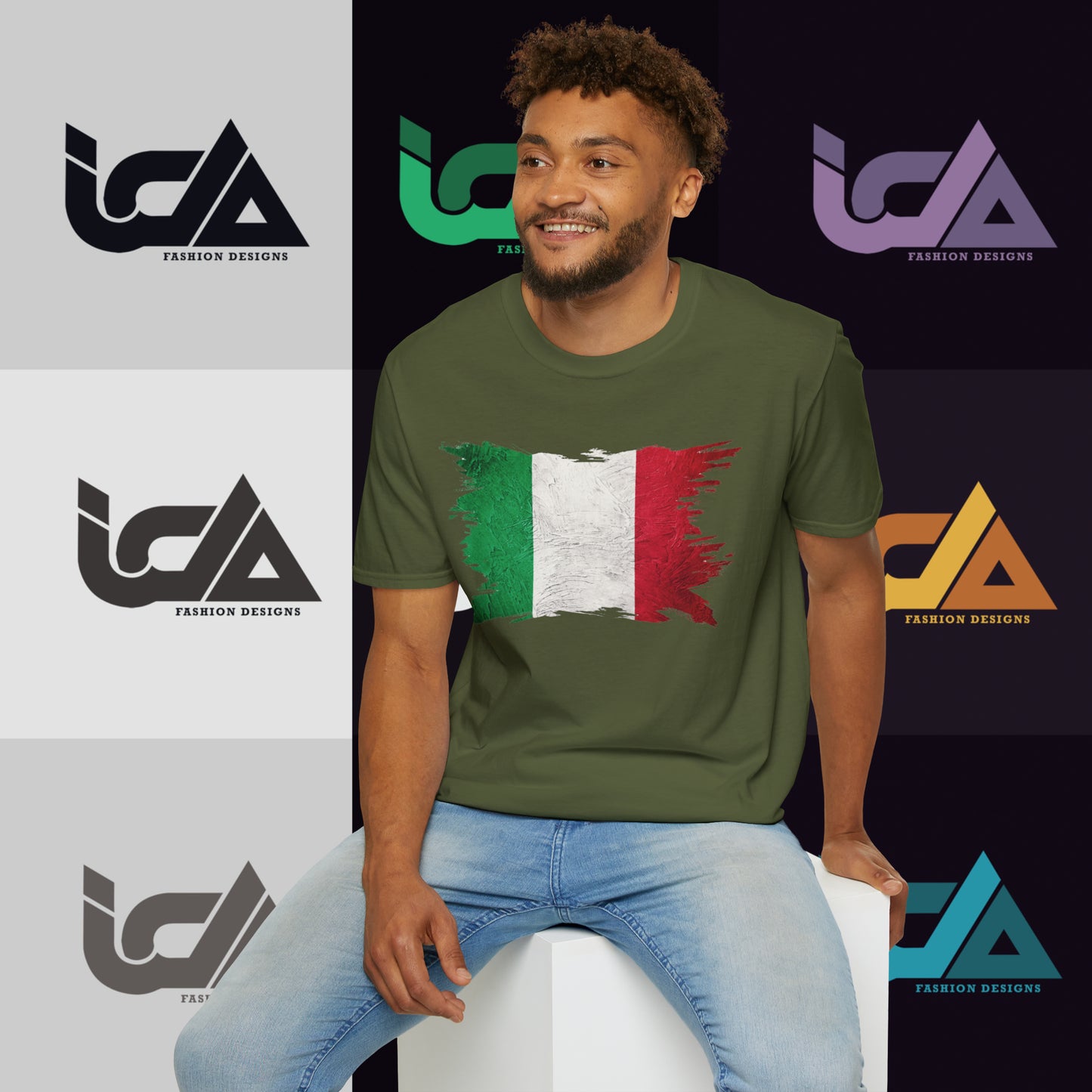 Flag of Italy Painted Style - Unisex Tee