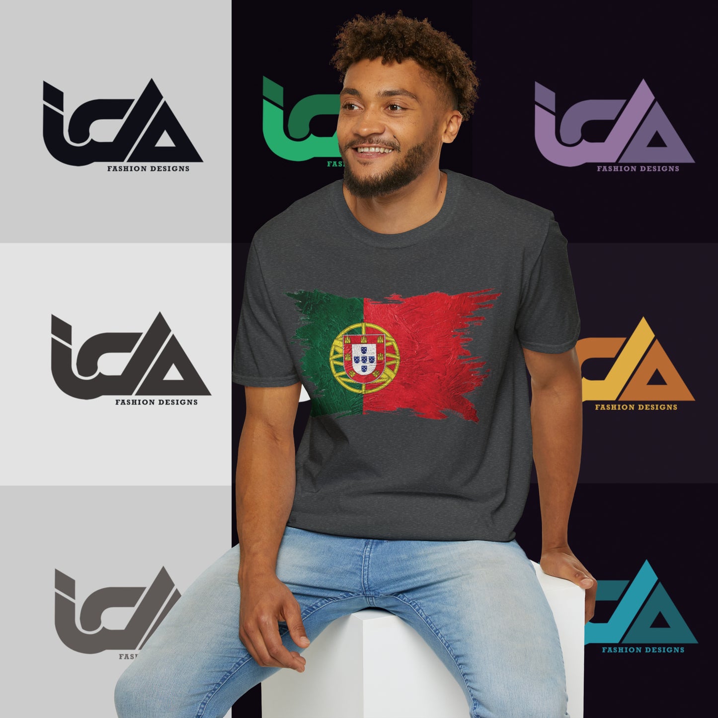 Flag of Portugal Painted Style - Unisex Tee